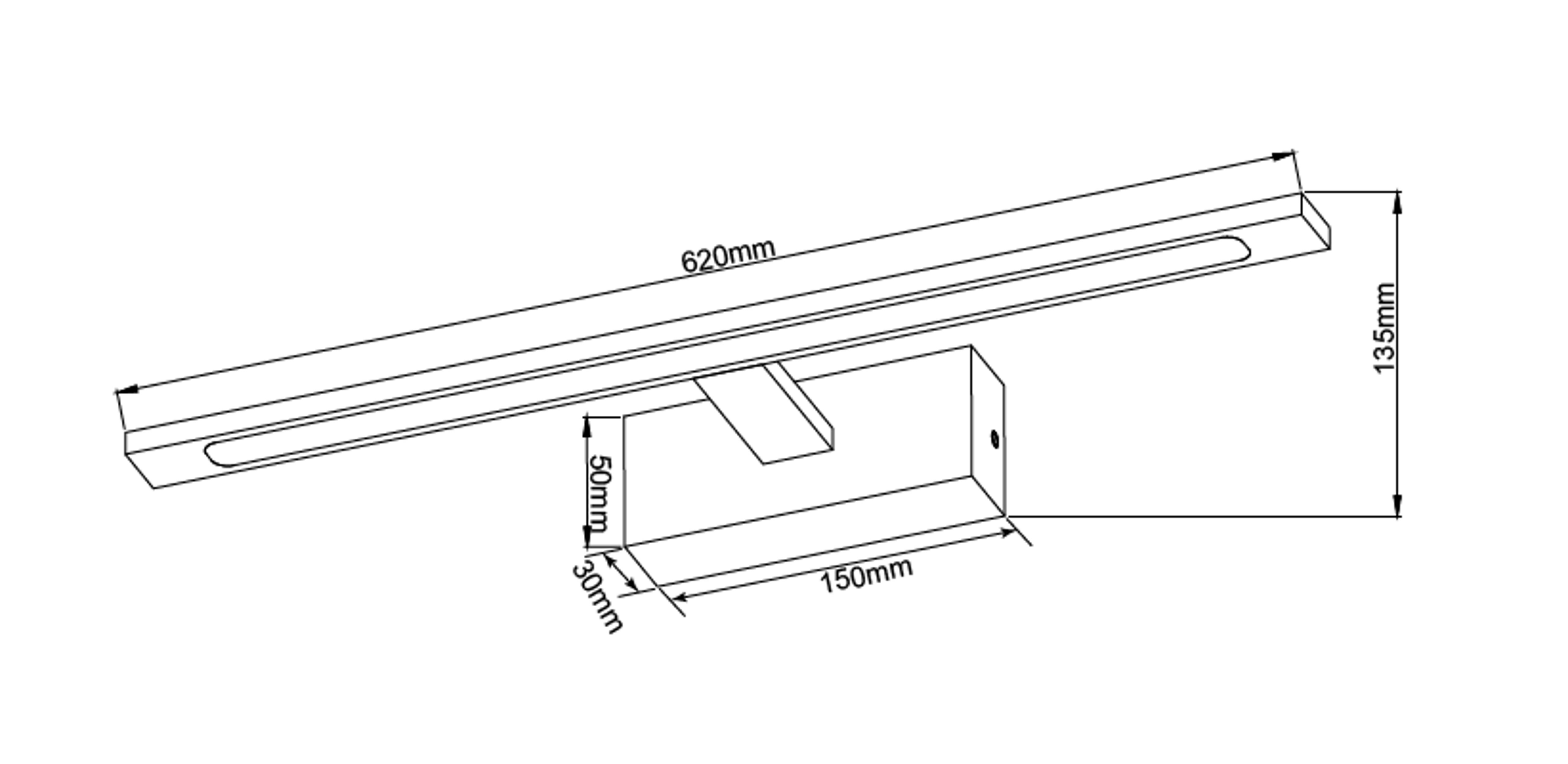 Kinkiet łazienkowy ISLA IP44 60 cm czarny LED LIGHT PRESTIGE - 4