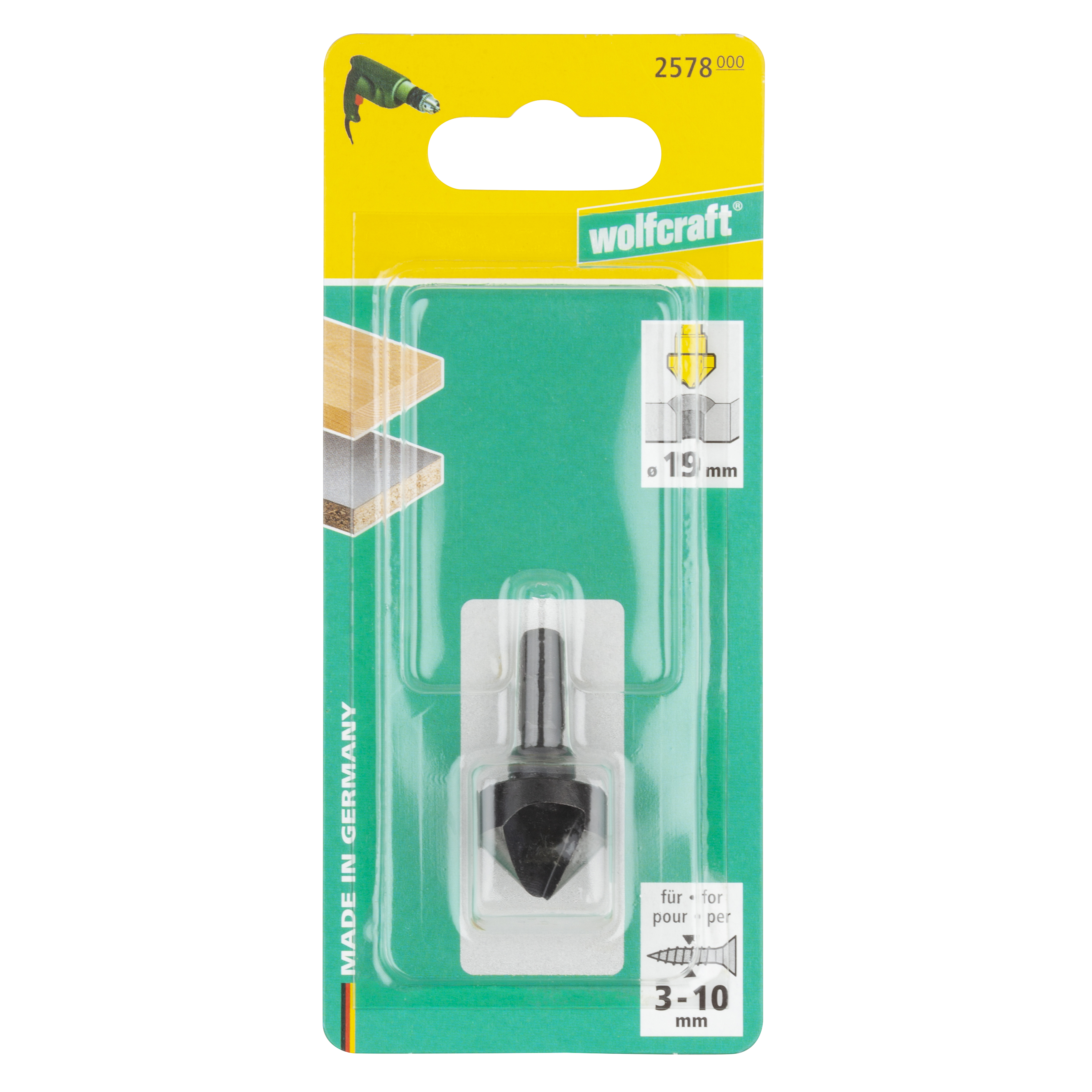 Fazownik - pogłębiacz 19 mm 2578000 WOLFCRAFT - 4