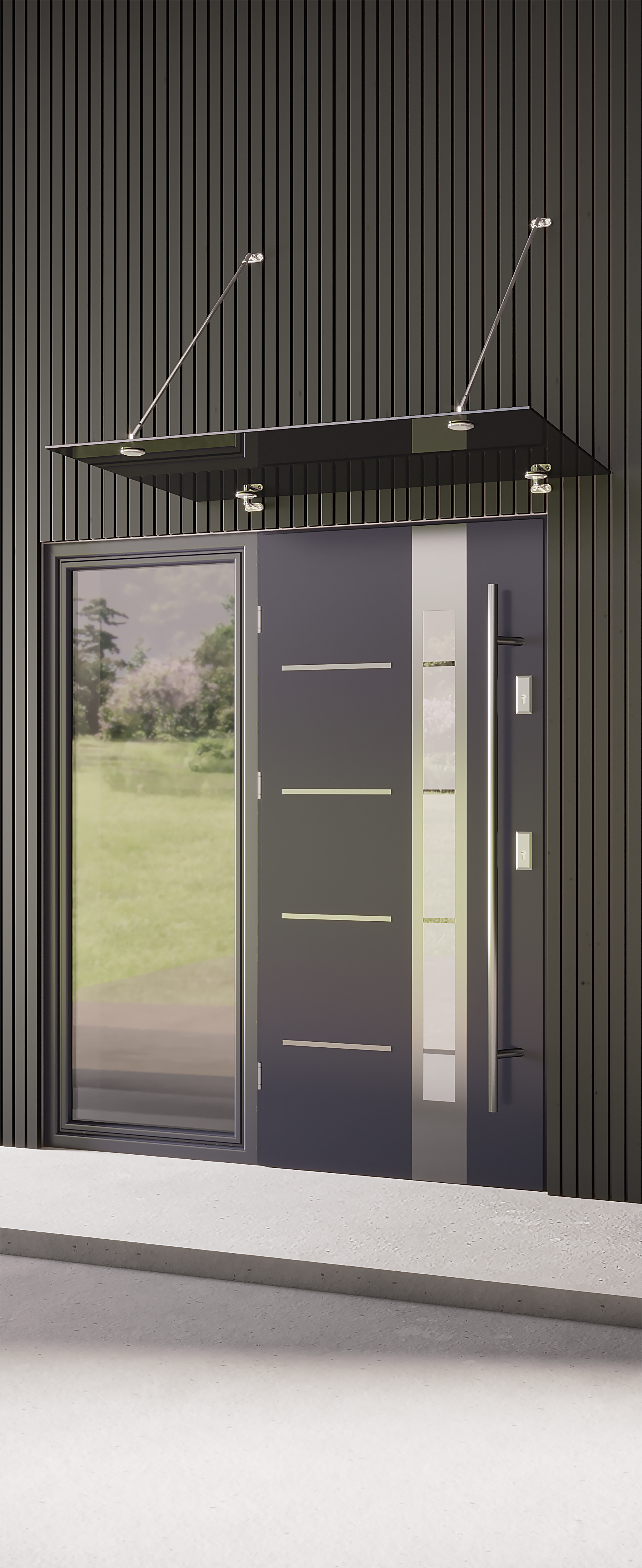Panel szklany do daszka - czarny 140x90 cm Artens - 7