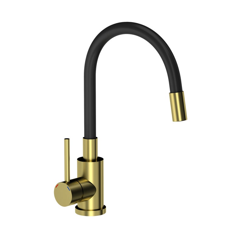 Bateria kuchenna z elastyczną wylewką U Elastic Czarno Złota Quadron