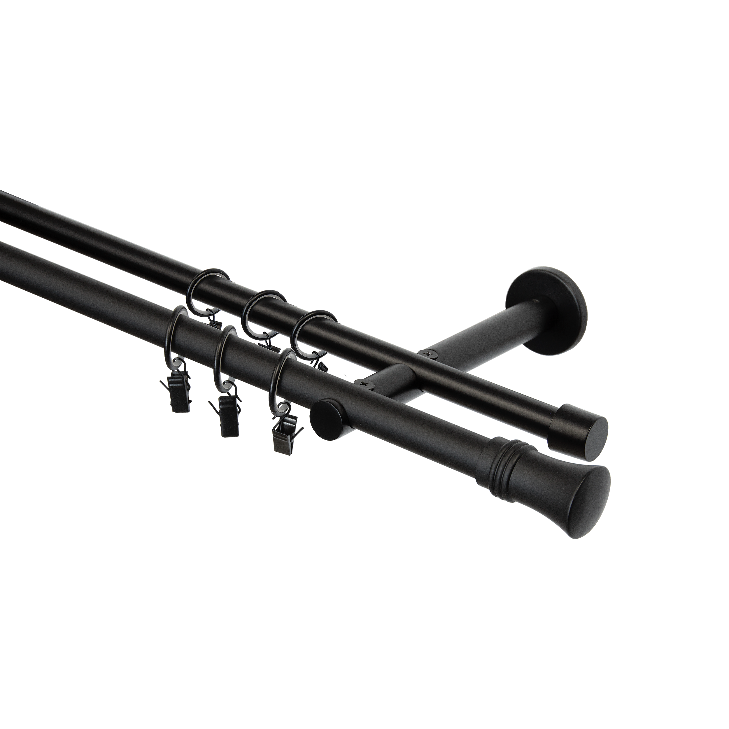 Karnisz Capri 160 cm podwójny czarny mat 19 mm Inspire