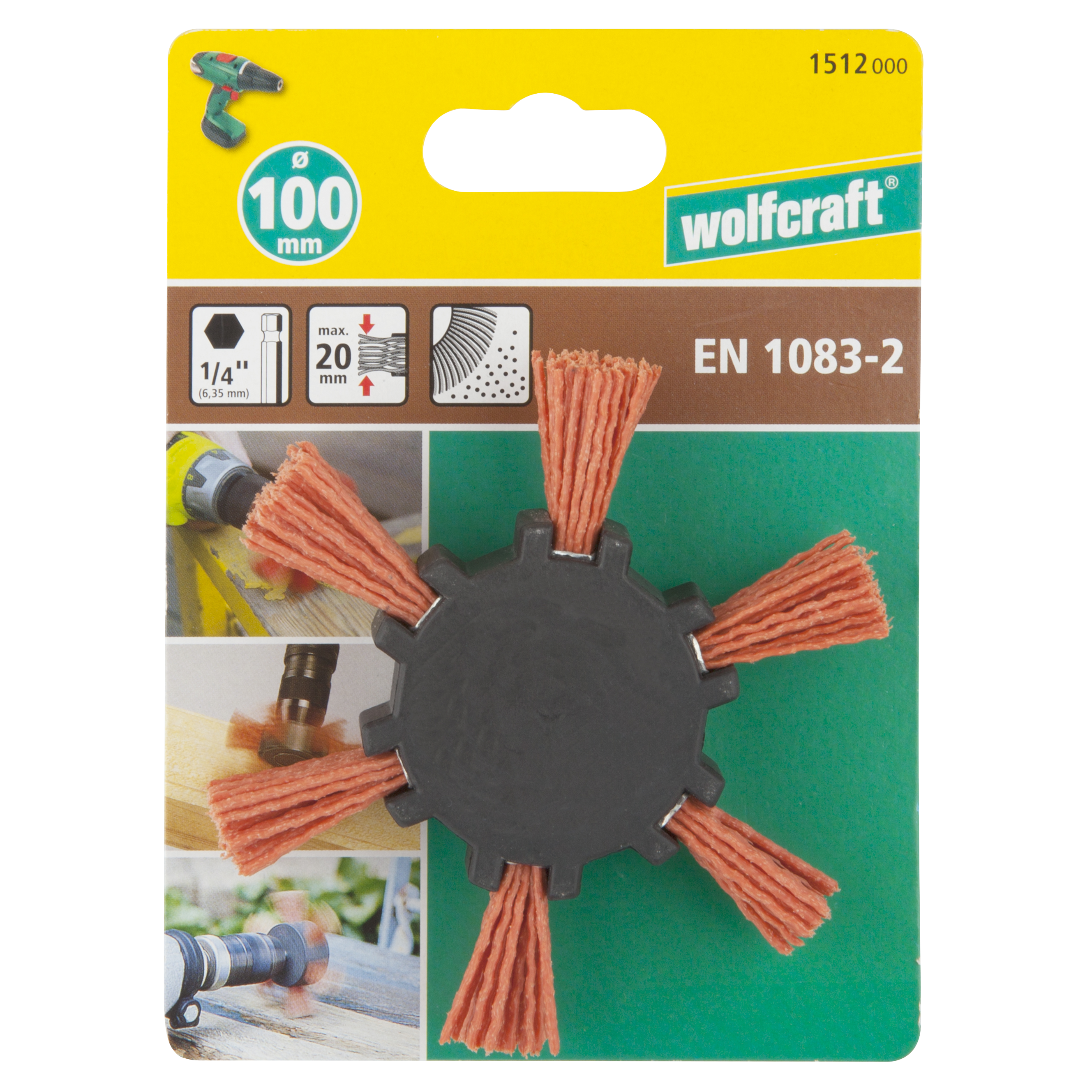 Szczotka wachlarz do wiertarki 100 mm NYLON 1512000 WOLFCRAFT - 5