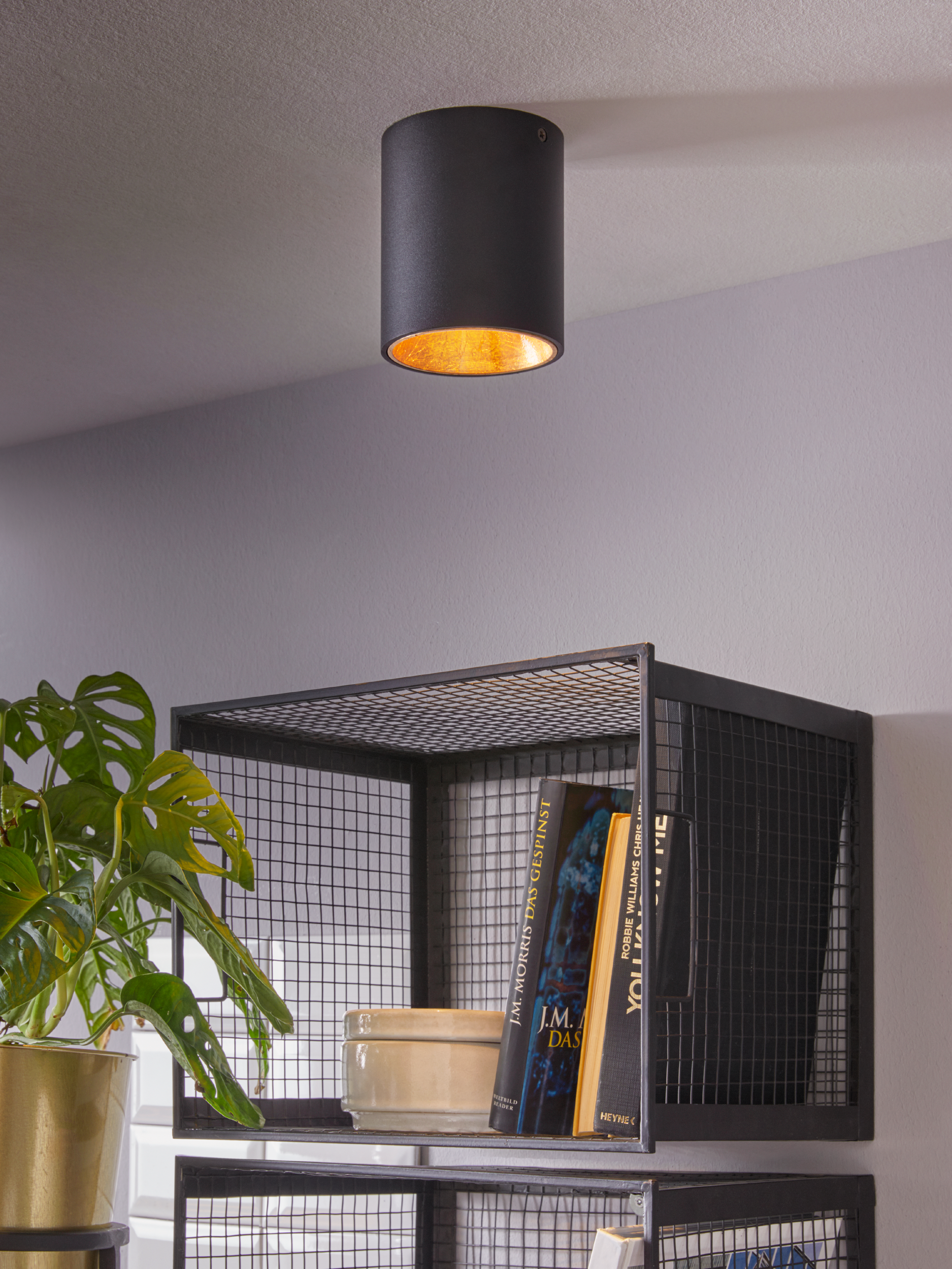 Oprawa stropowa natynkowa POLASSO czarno-złota LED EGLO - 2