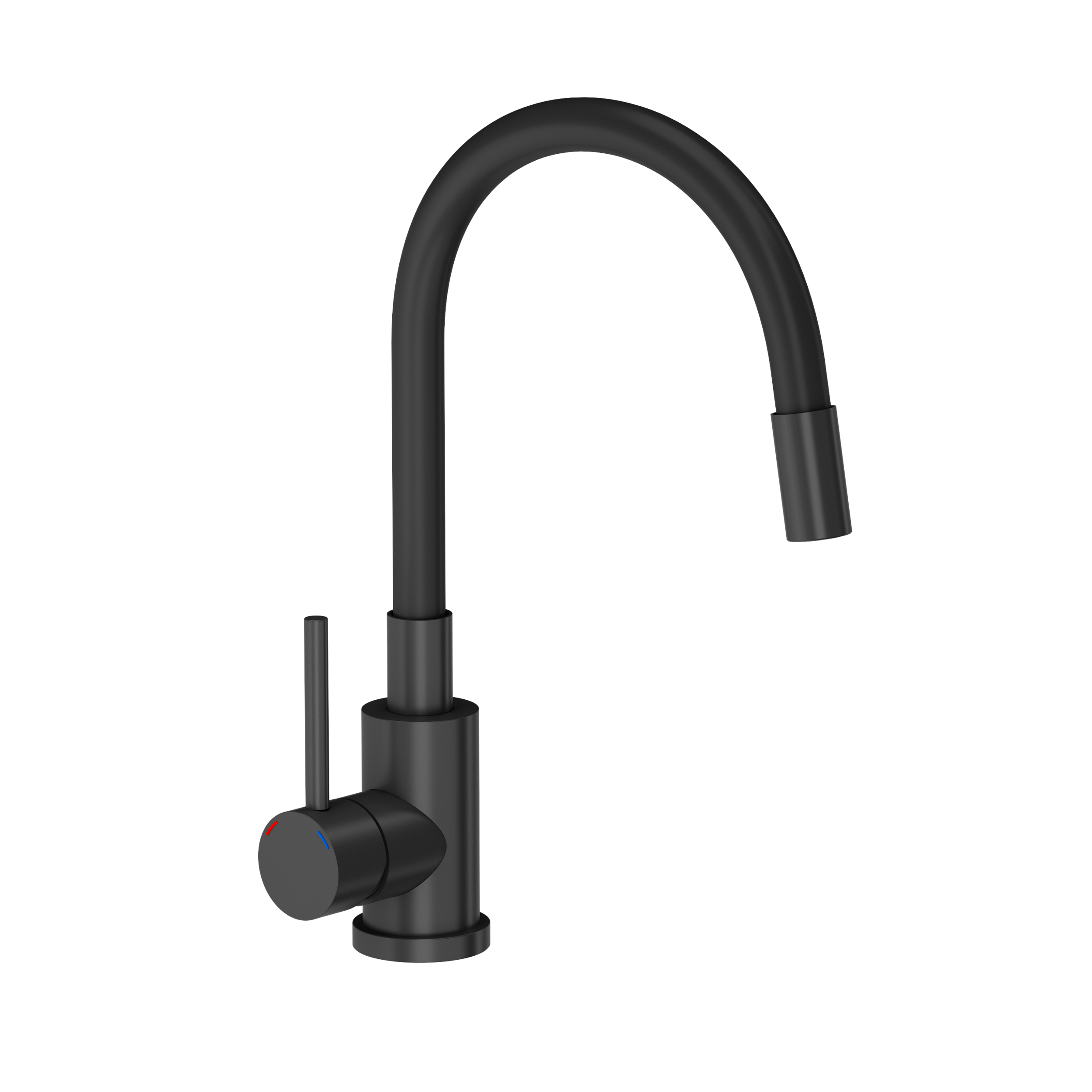 Bateria kuchenna z elastyczną wylewką U Elastic Czarna matowa Quadron