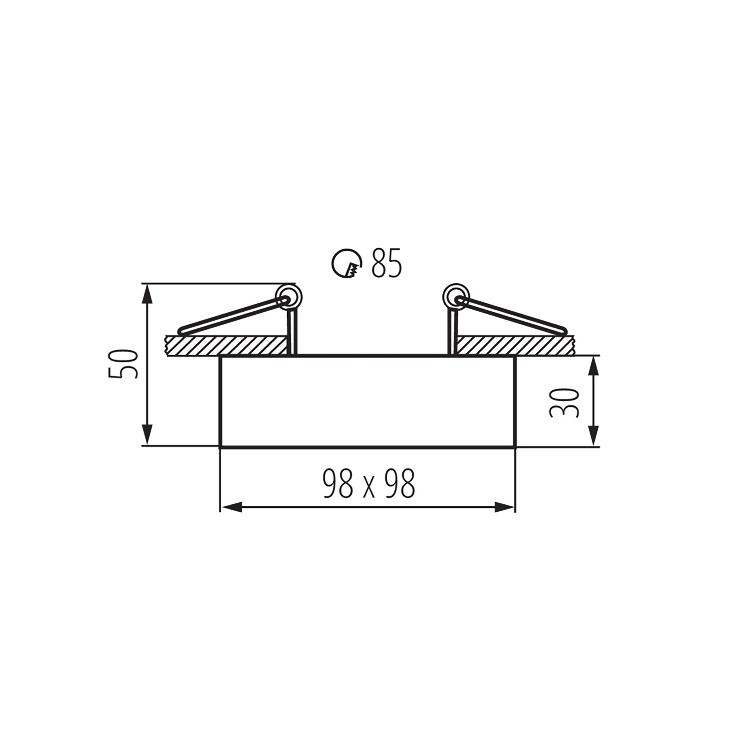 Oprawa stropowa natynkowa MINI GORD DLP-50-B IP20 czarna kwadratowa GU10 KANLUX - 2