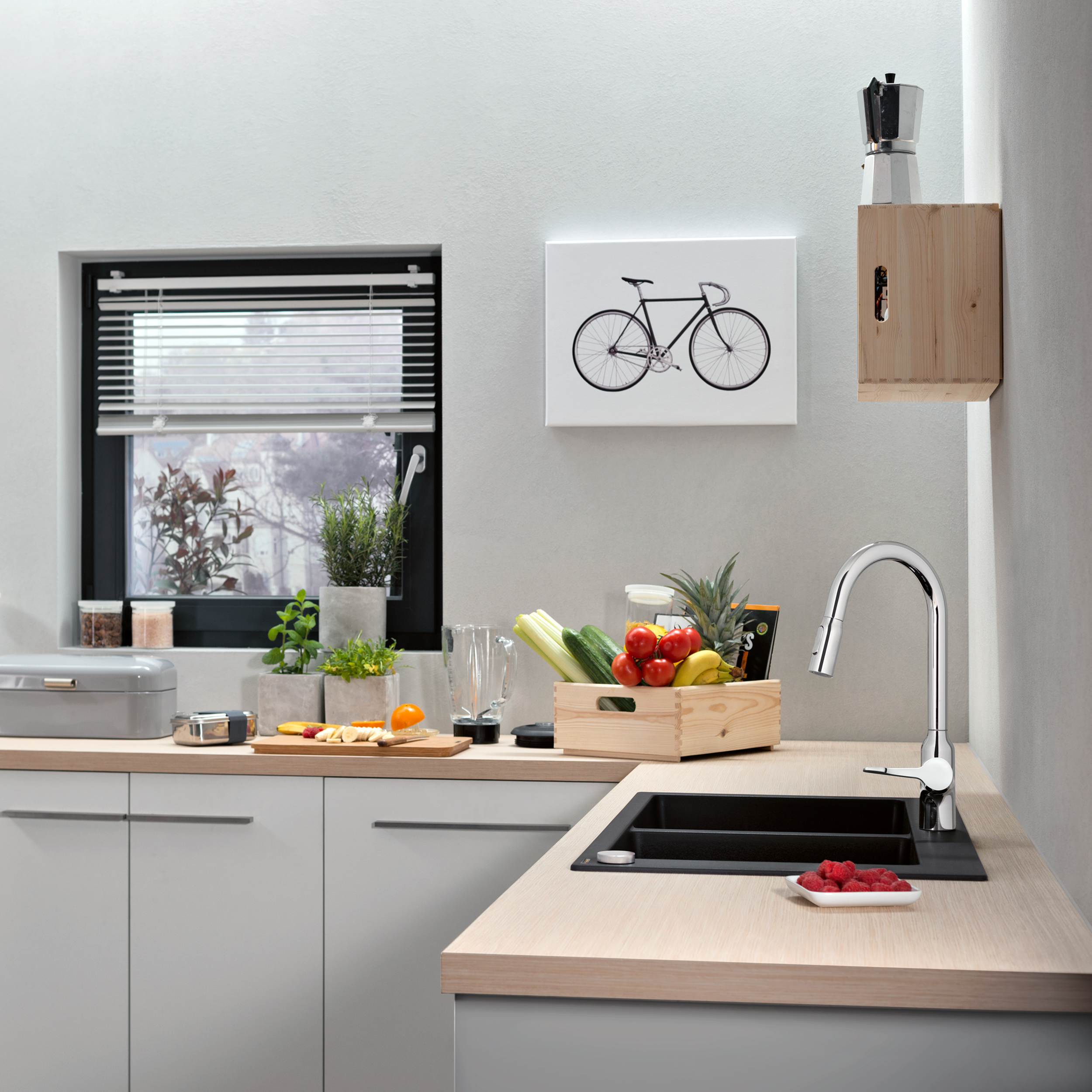 Bateria kuchenna Focus M43-180 chrom wylewka U 34 cm Hansgrohe - 2
