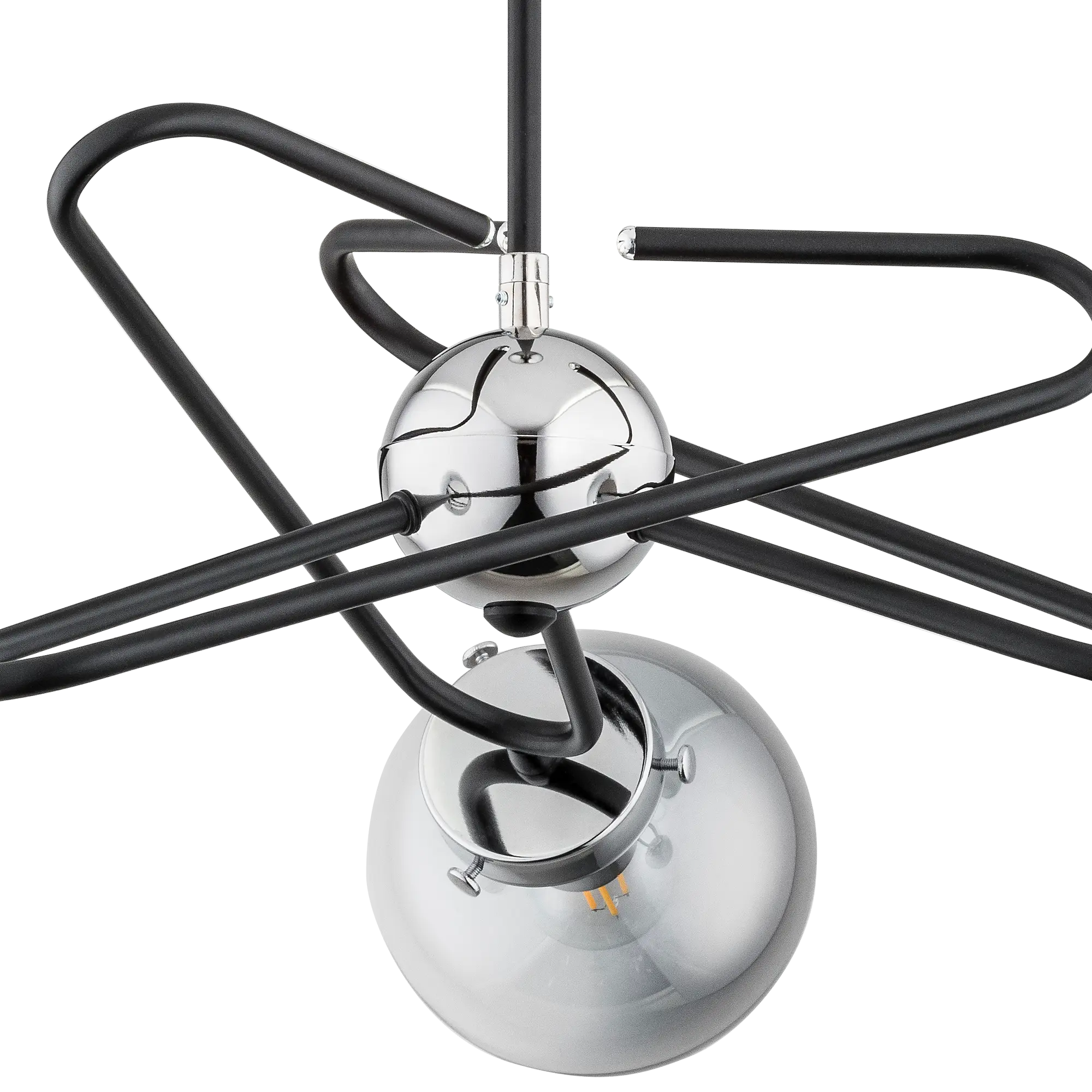 Lampa wisząca Sagito chrom czarna z chromem 3 x E14 Alfa - 3