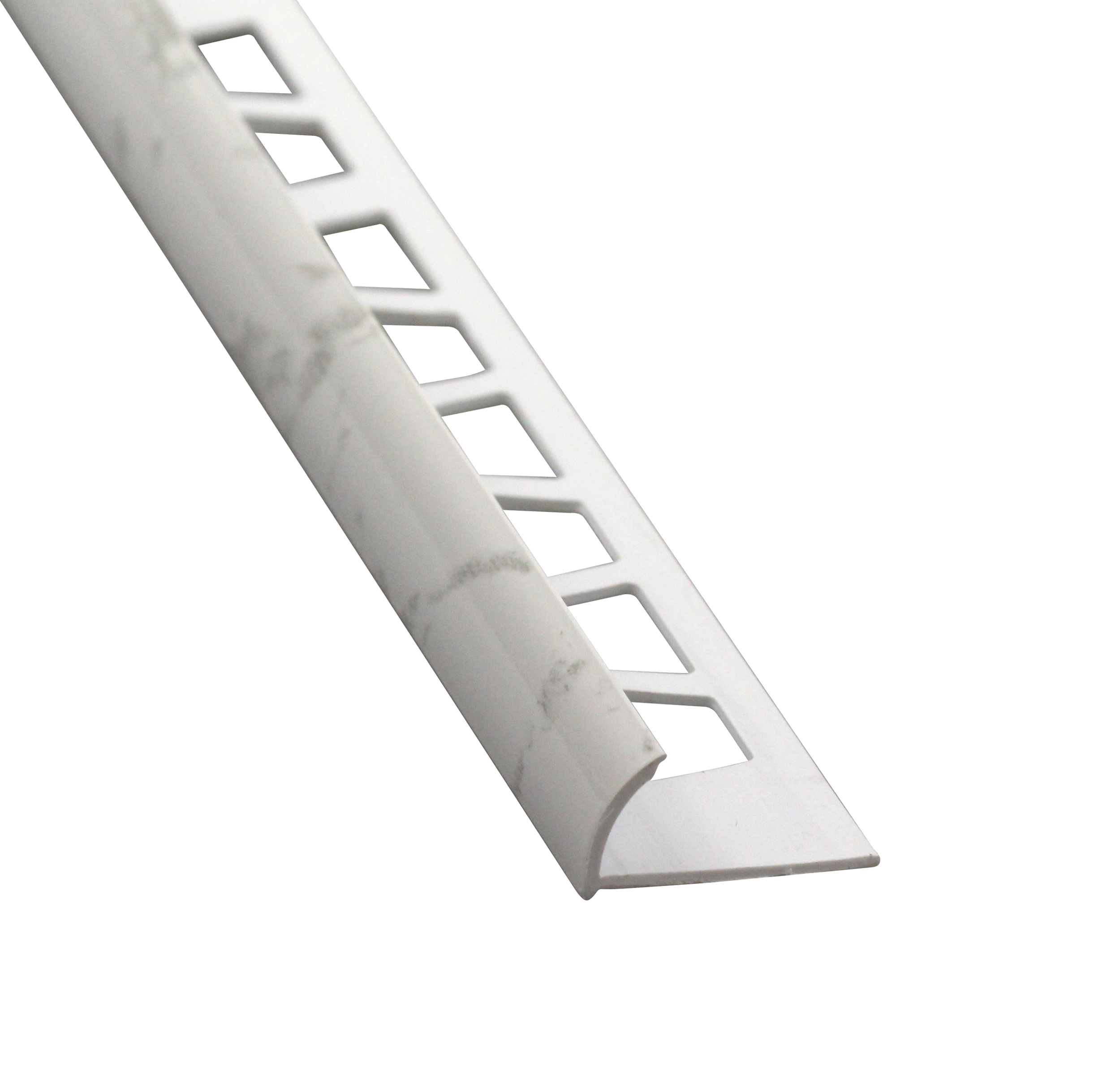 Profil do glazury zewnętrzny półokrągły PVC 10 mm / 2.5 m Biały marmur Cezar