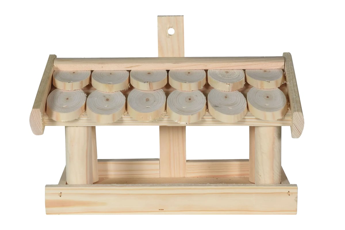 Karmnik dla ptaków 39x17x30 cm Łuska drewniany