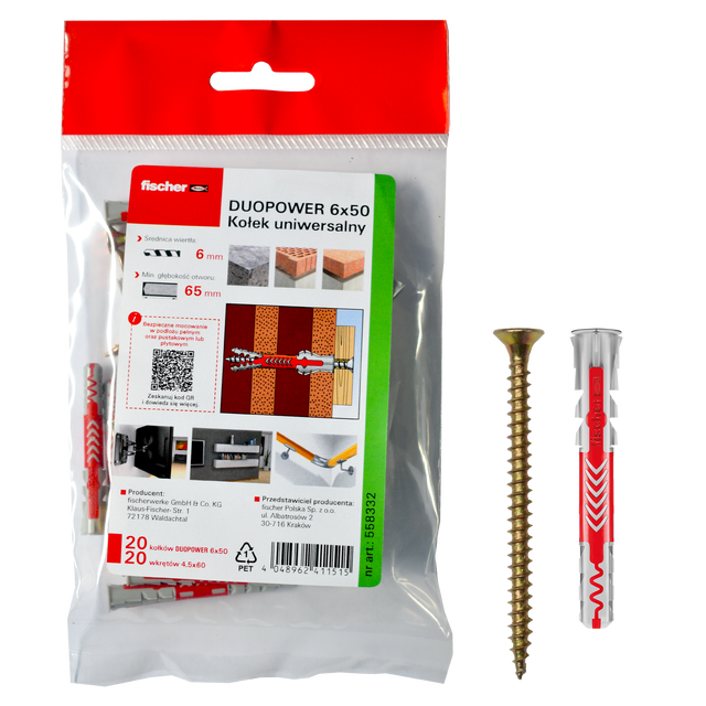 Kołek uniwersalny Duopower 6 x 50 mm 20 szt. Fischer