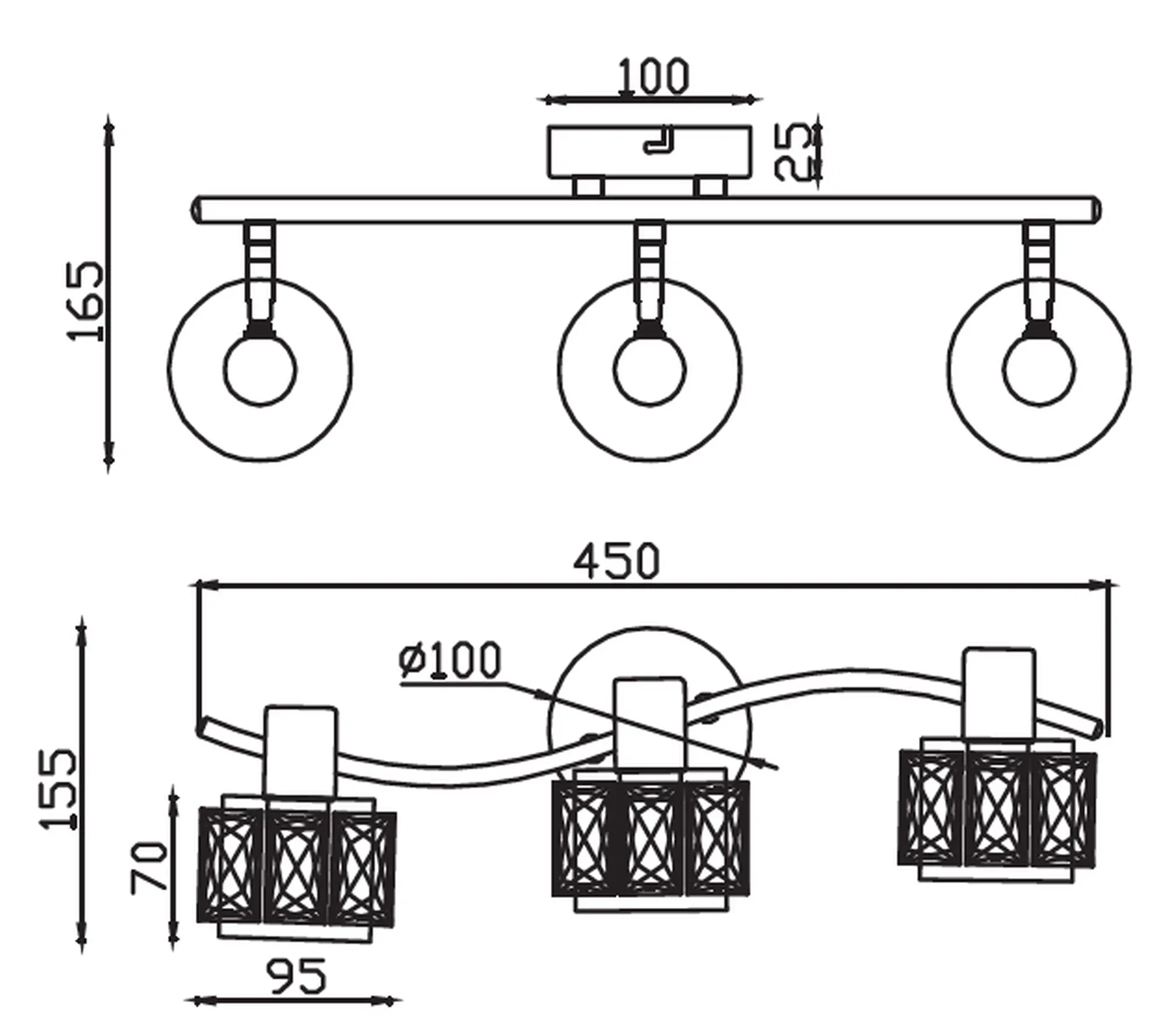 Listwa reflektorowa Crownie chrom E14 Reality - 2