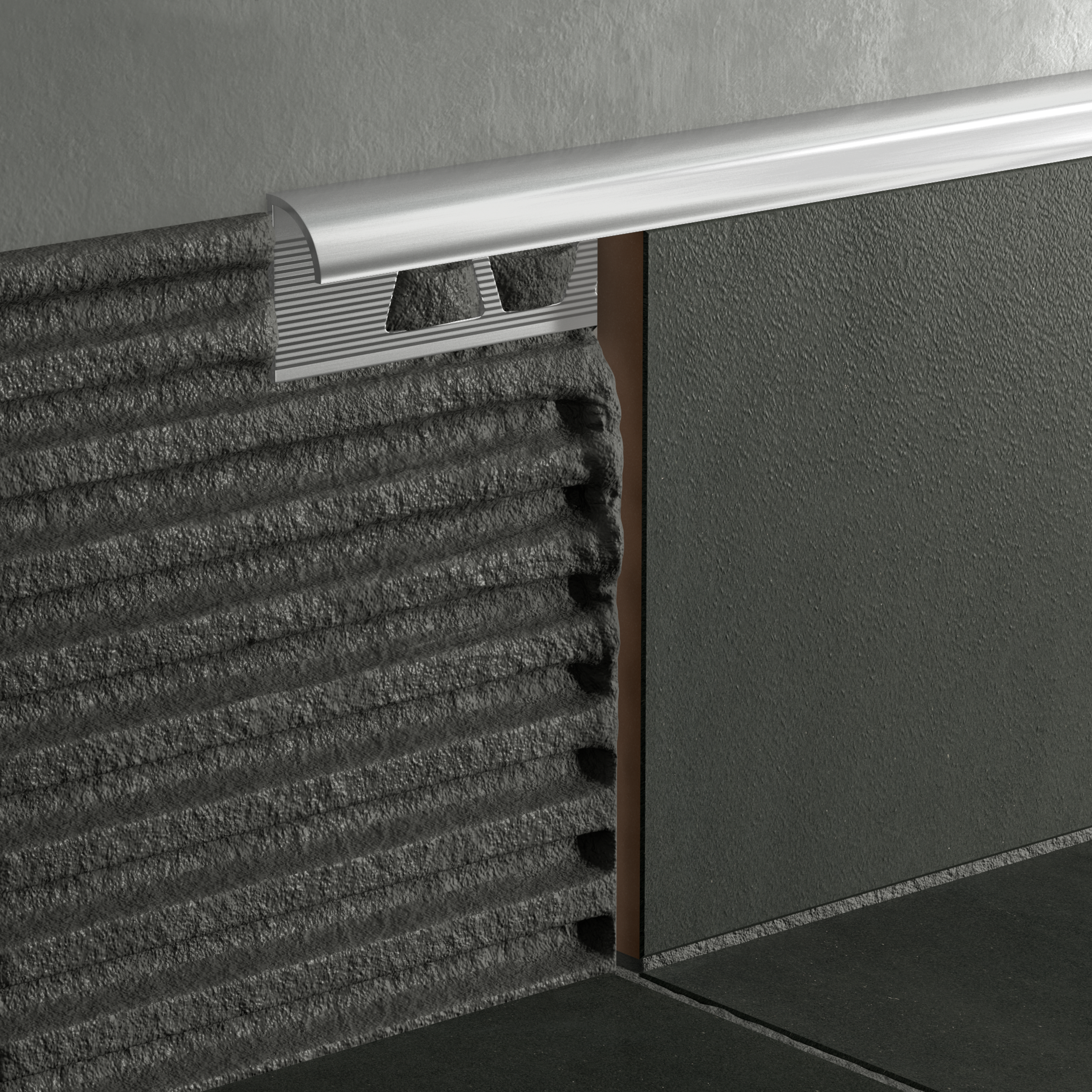 Profil do glazury zewnętrzny półokrągły PVC 12 mm / 2.5 m Srebrny Standers - 5