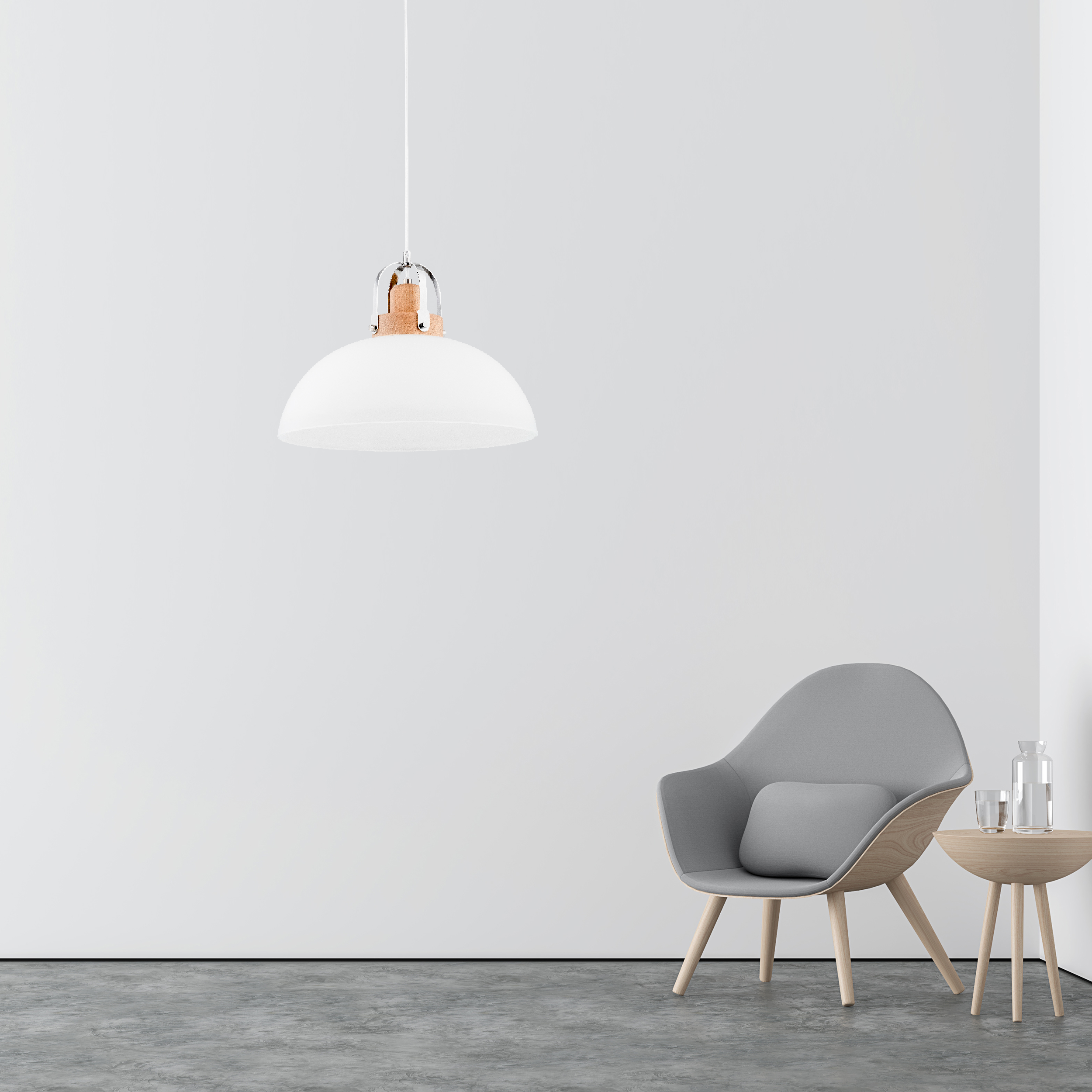 Lampa wisząca Eclat biało-srebrna E27 Alfa - 2