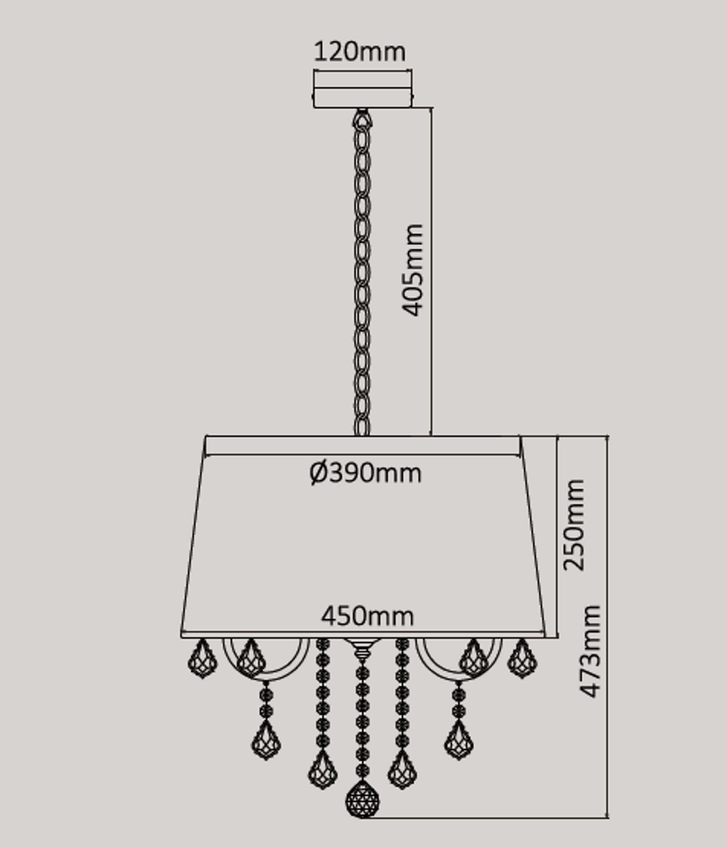 Lampa wisząca Mona srebrna E14 Light Prestige - 4