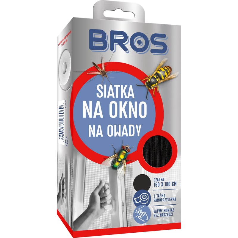 Moskitiera na okno 130x180 cm Czarna Bros