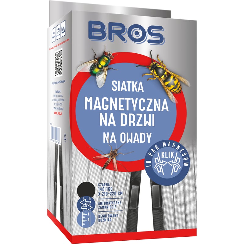 Moskitiera na drzwi 160x220 cm Czarna Bros