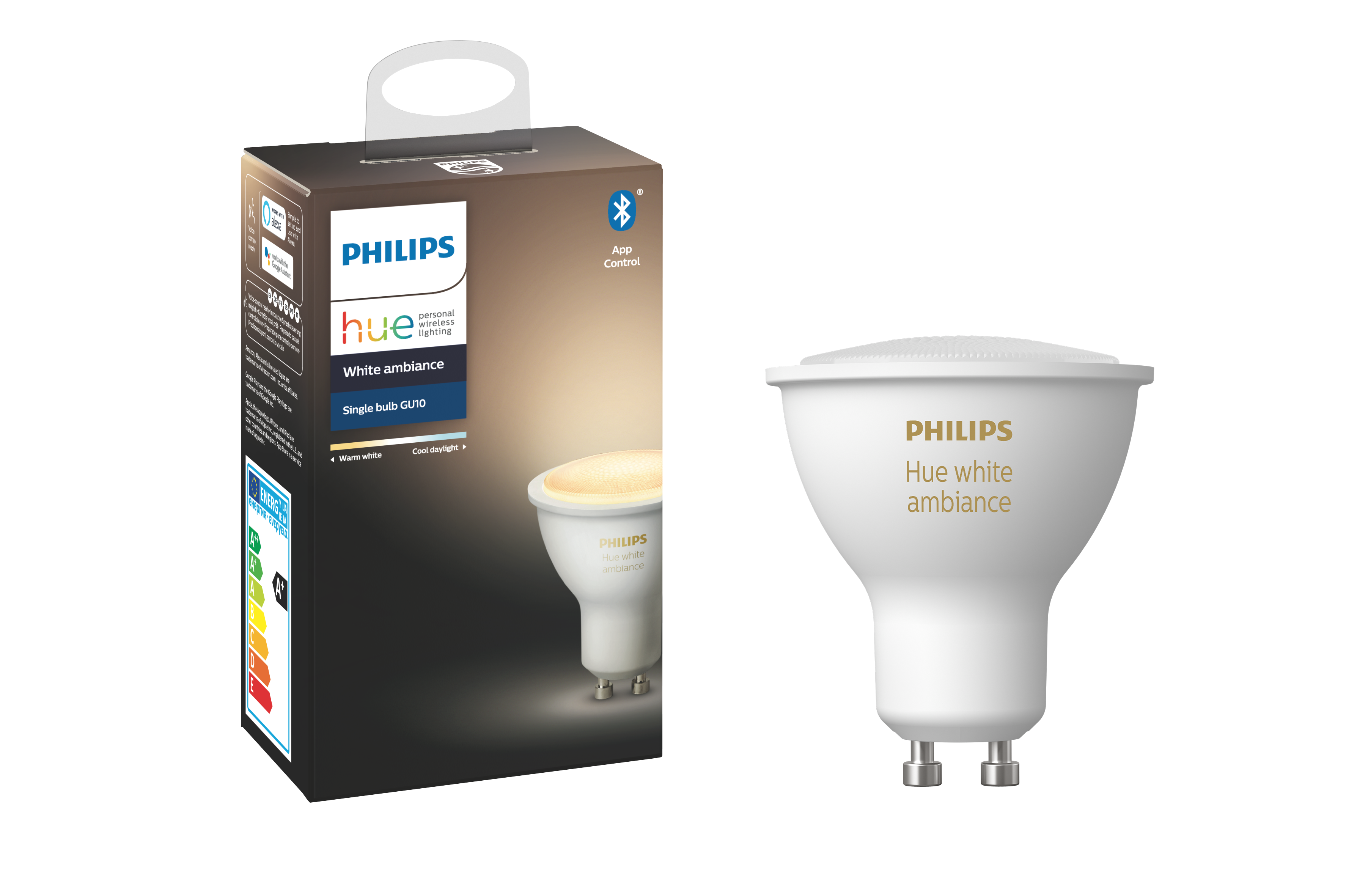 Lampadina HUE AMBIENCE BLUETOOTH, LED, GU10 faretto, trasparente, cct, 5W= 350 LM 42° dimmerabile, PHILIPS HUE - 14