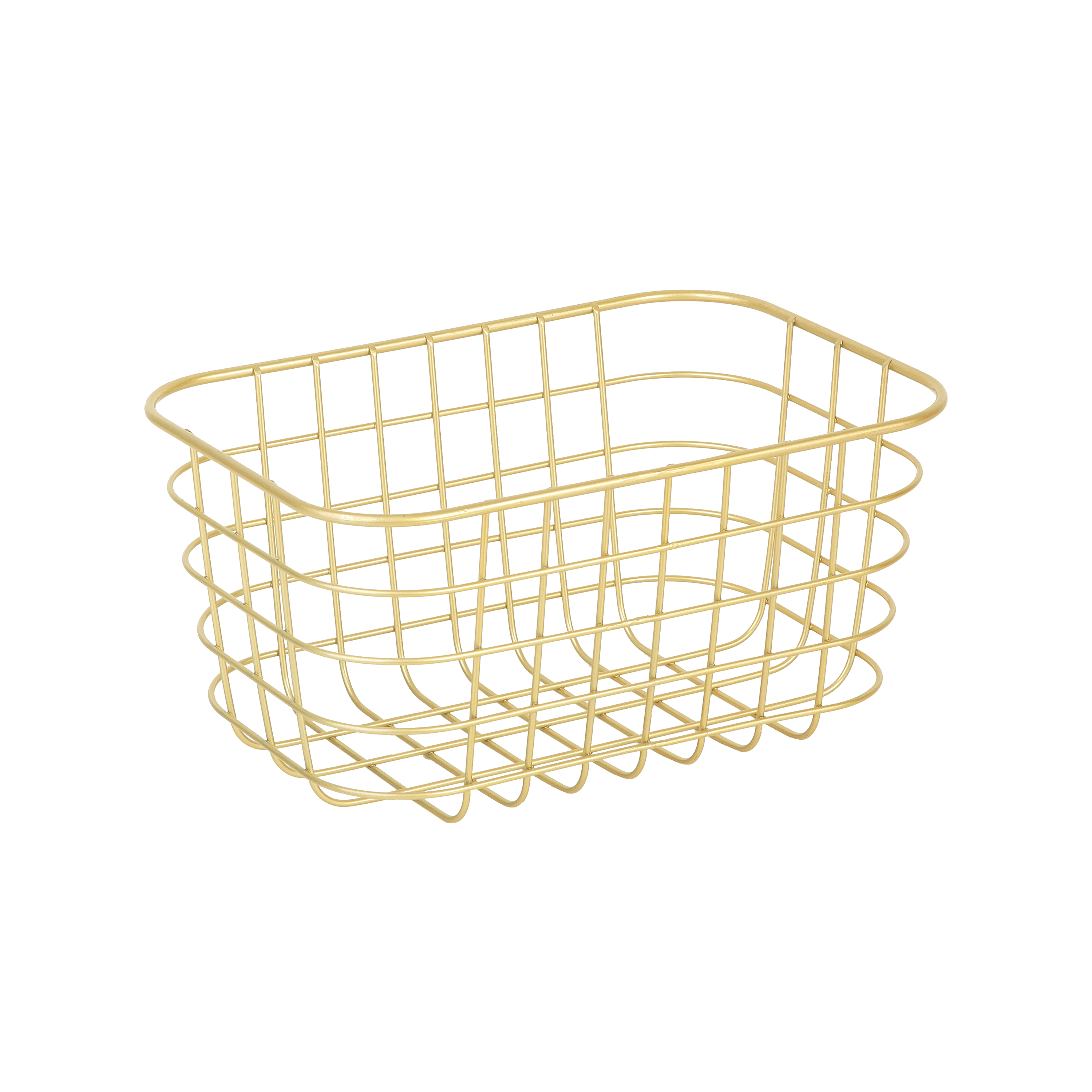 Cesta de acero inoxidable amarillo metal 25x17.2x13cm