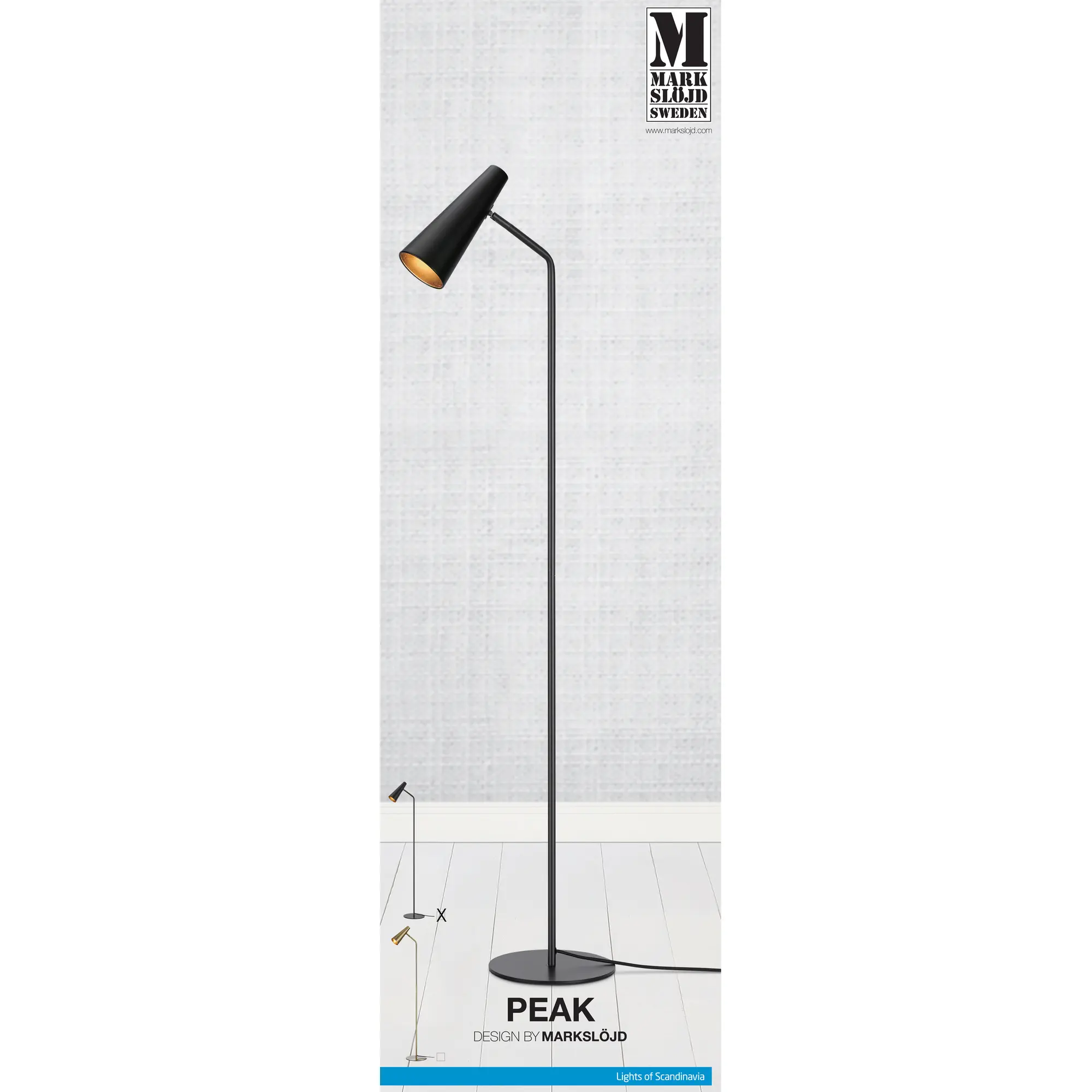 Lampa podłogowa Peak czarna E14 Markslojd - 3