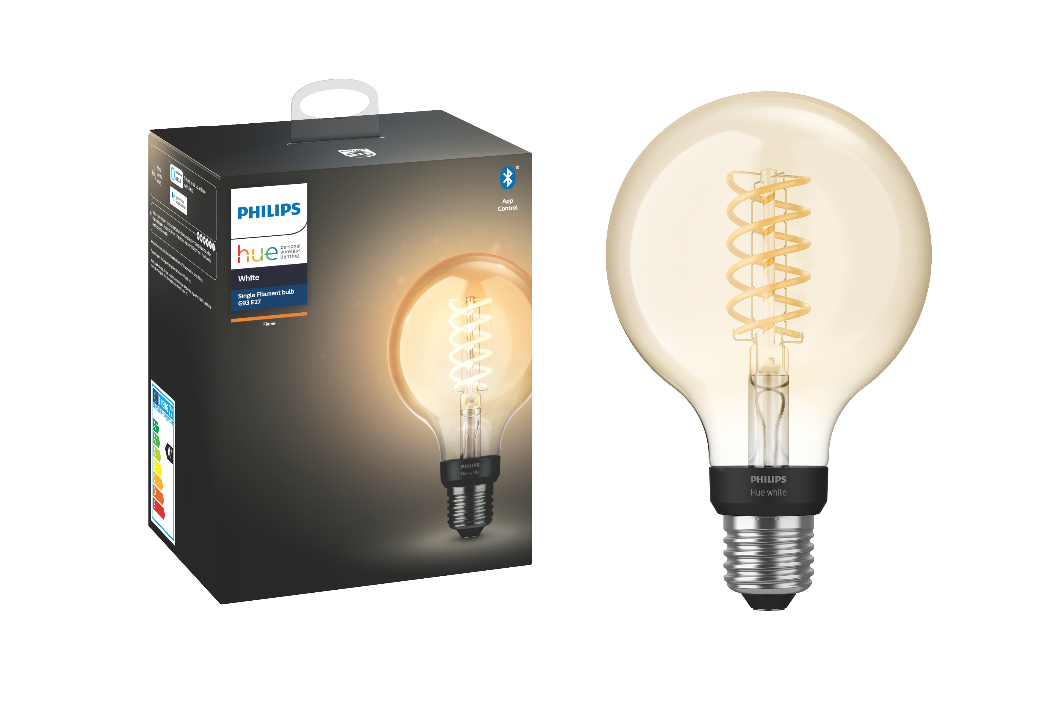 Lampadina LED 34300900, E27 globo, trasparente, luce calda, 7W = 550 LM (equiv 40 W) classe energetica G dimmerabile, PHILIPS HUE - 2