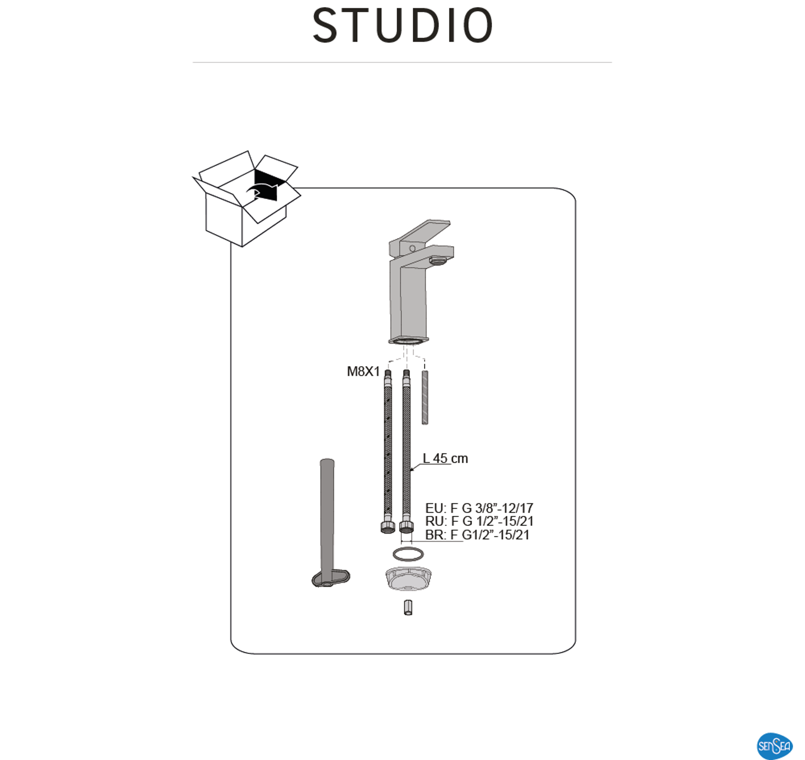 Grifo de lavabo SENSEA Studio monomando cromo brillo. Apertura en frío. Antical. Latón - 5