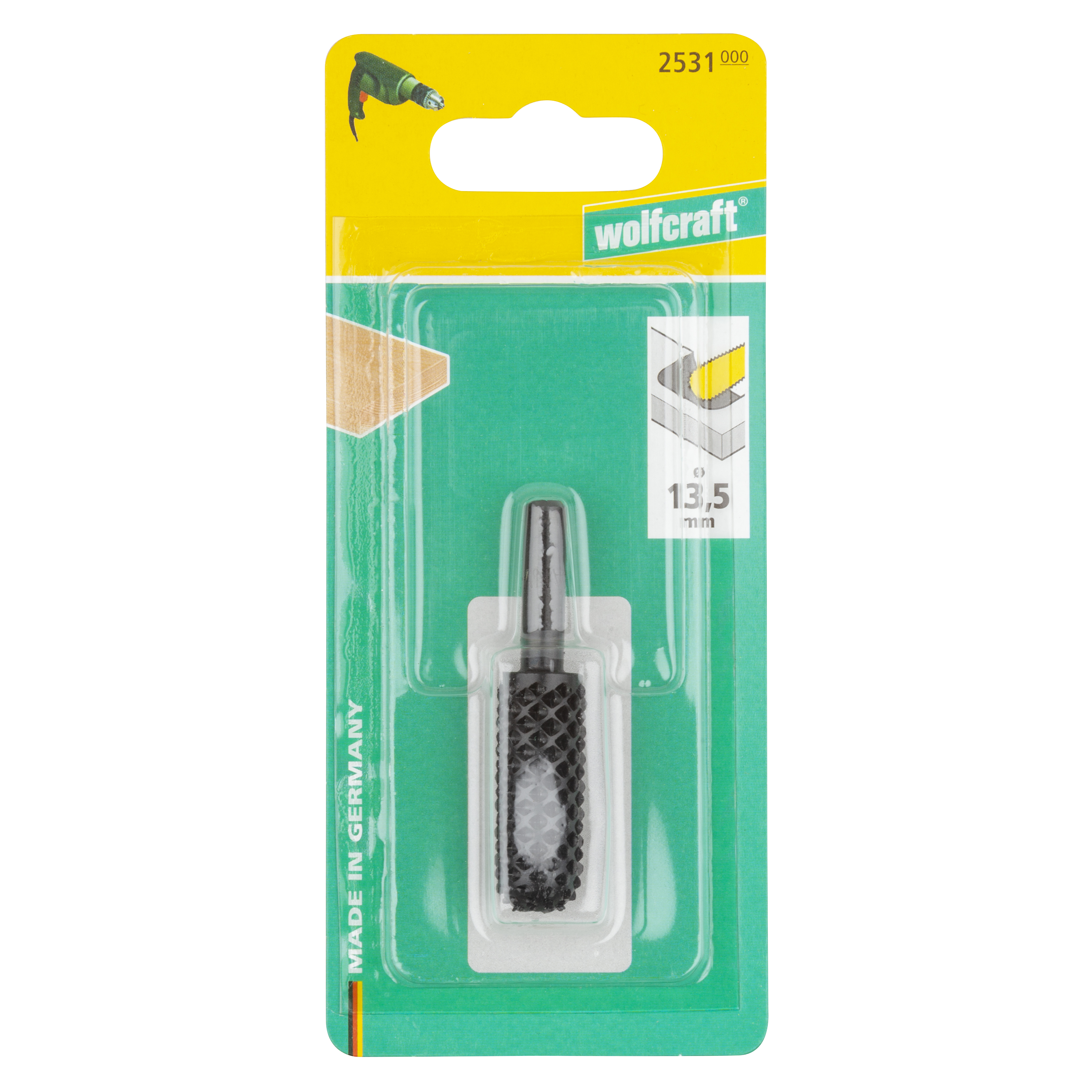 Zdzierak do drewna cylindryczny półokrągły 13.5x35 mm 2531000 WOLFCRAFT - 3