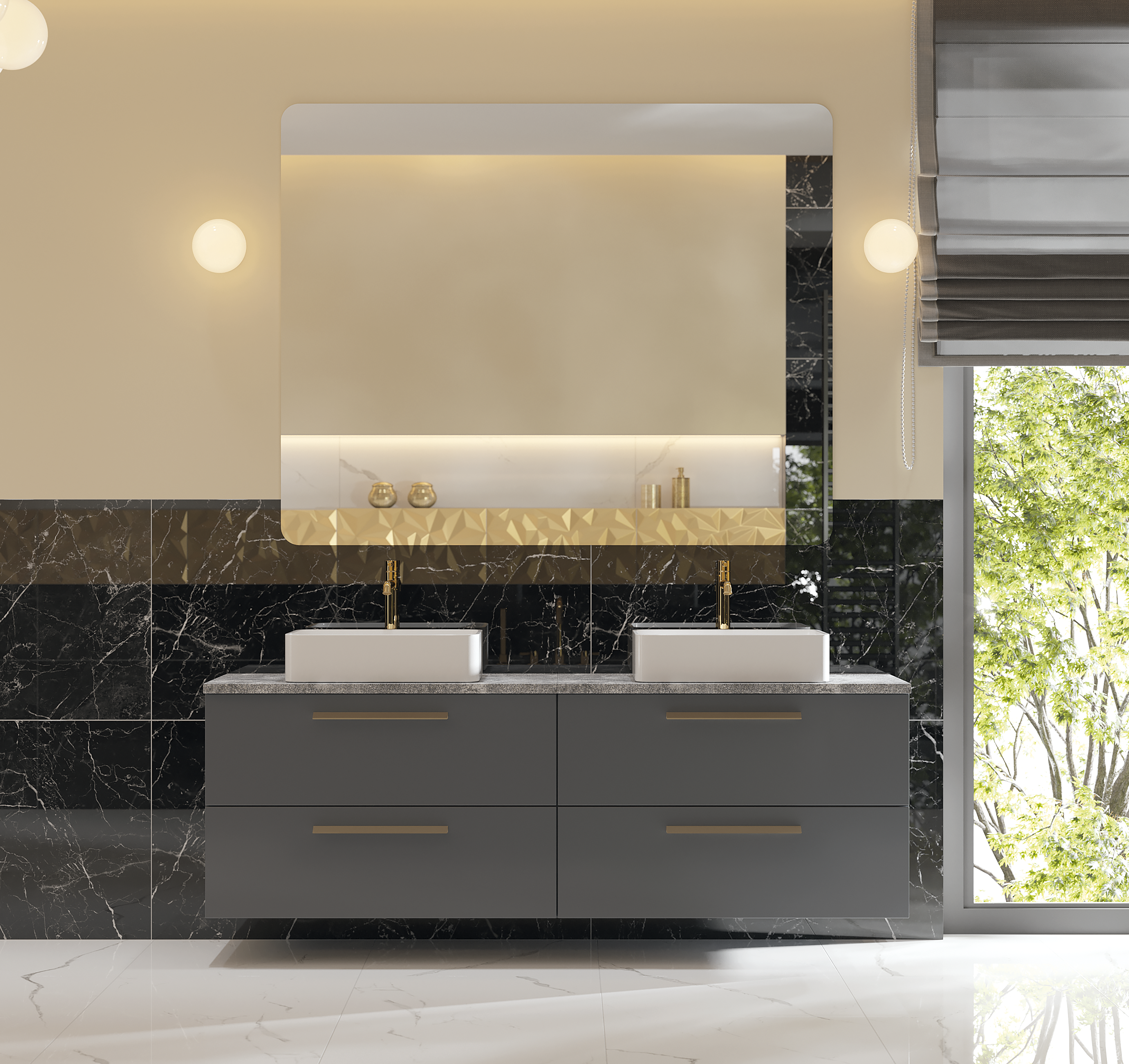 Bateria umywalkowa wysoka złota Simplon Omnires - 6