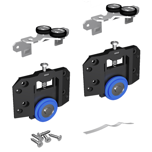 Zestaw wózków i prowadników do dodatkowego skrzydła drzwi przesuwnych Omega Spaceo