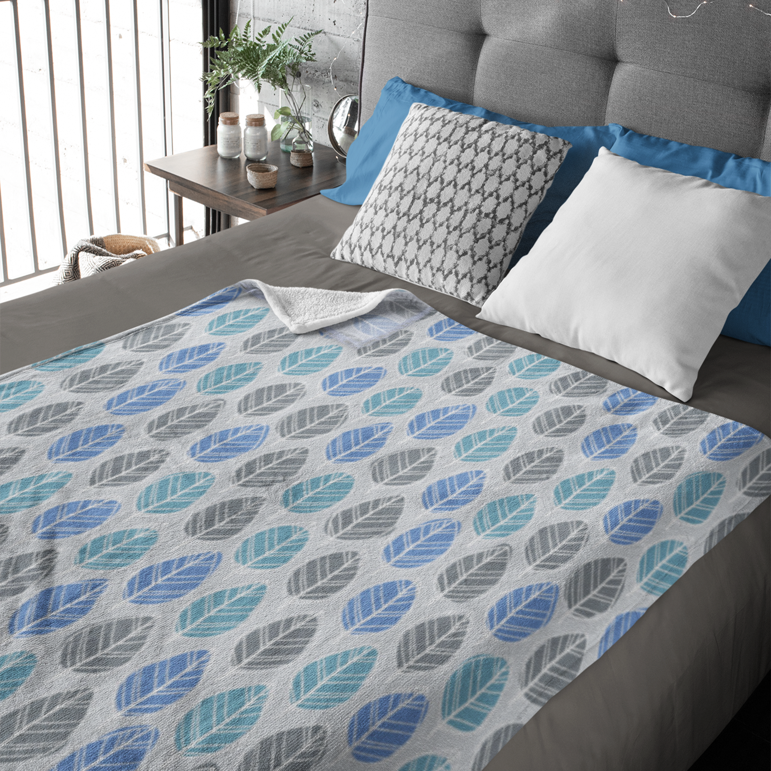 Koc Louisiana niebieski 150 x 200 cm - 2