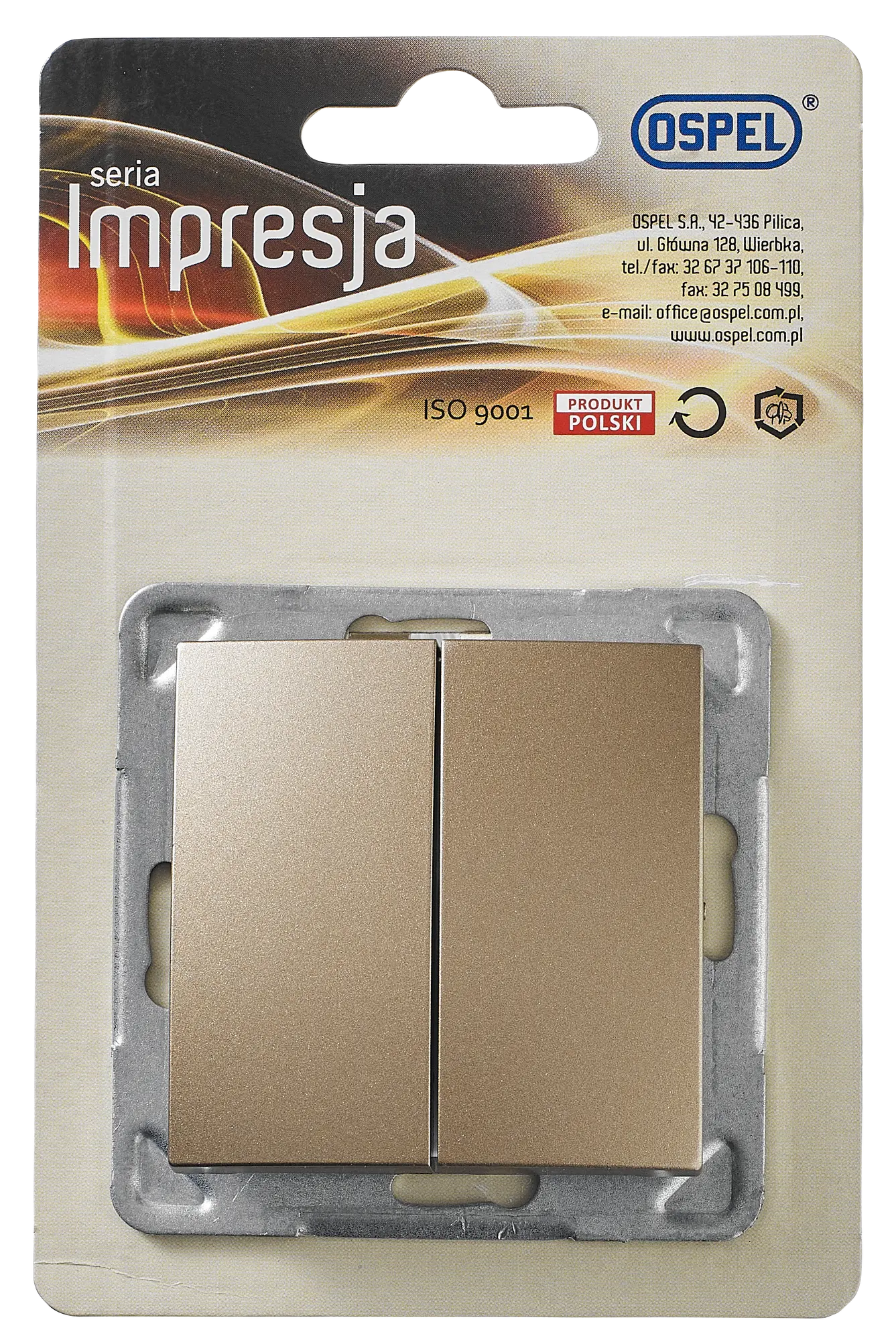 Włącznik podwójny IMPRESJA Złoty OSPEL - 4