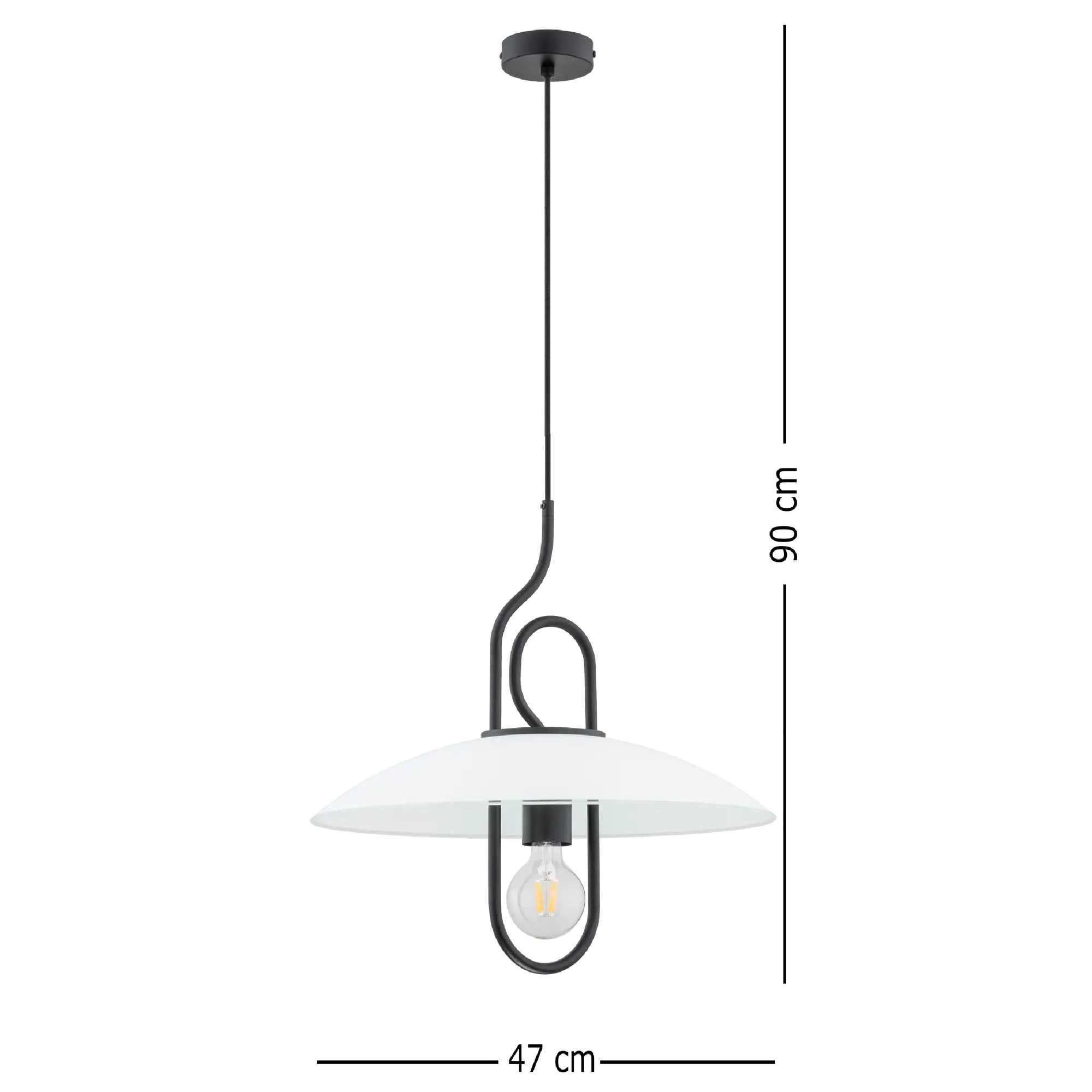 Lampa wisząca Chee Black biało-czarna E27 Alfa - 4