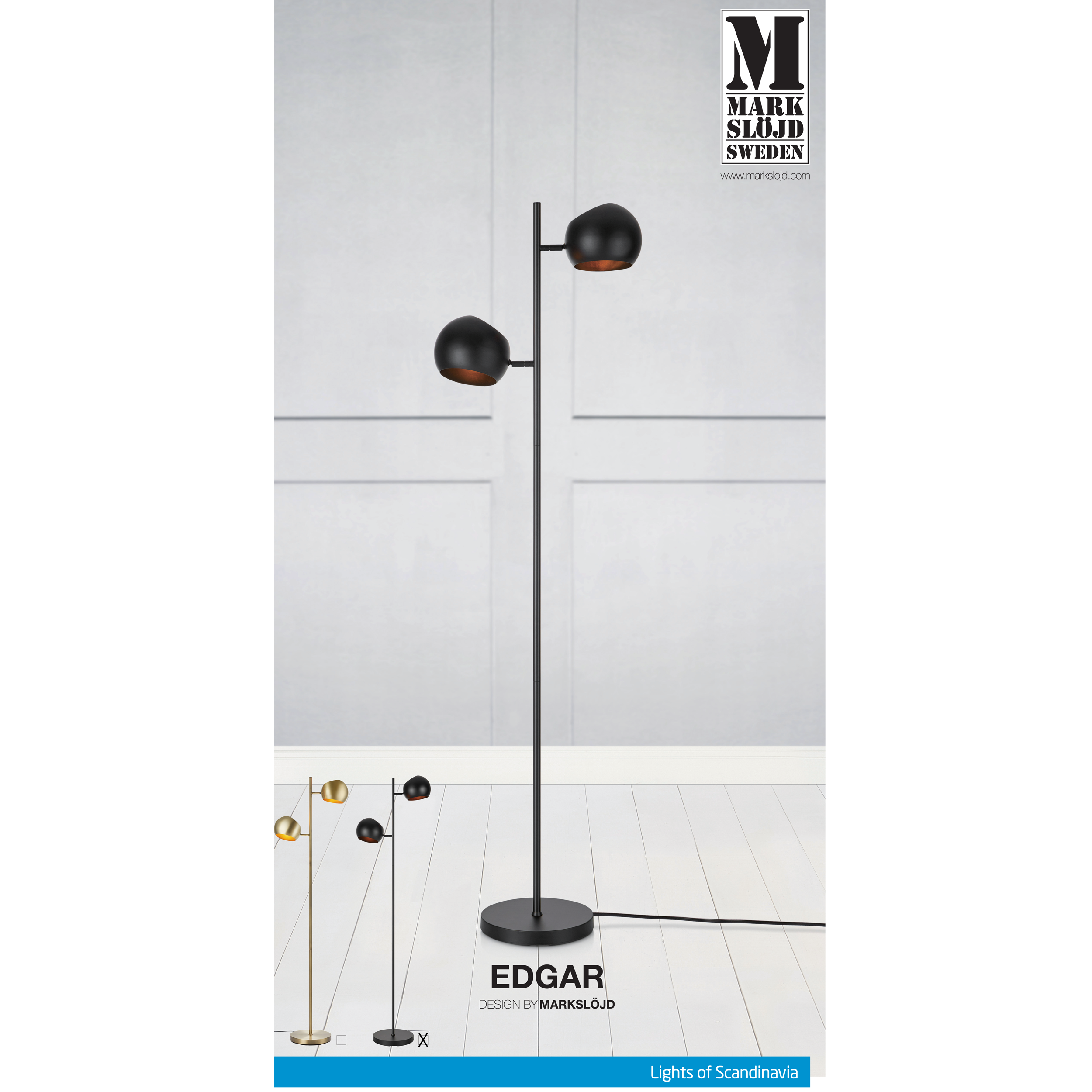 Lampa podłogowa Edgar 2xE14 80 W czarna Markslojd - 4