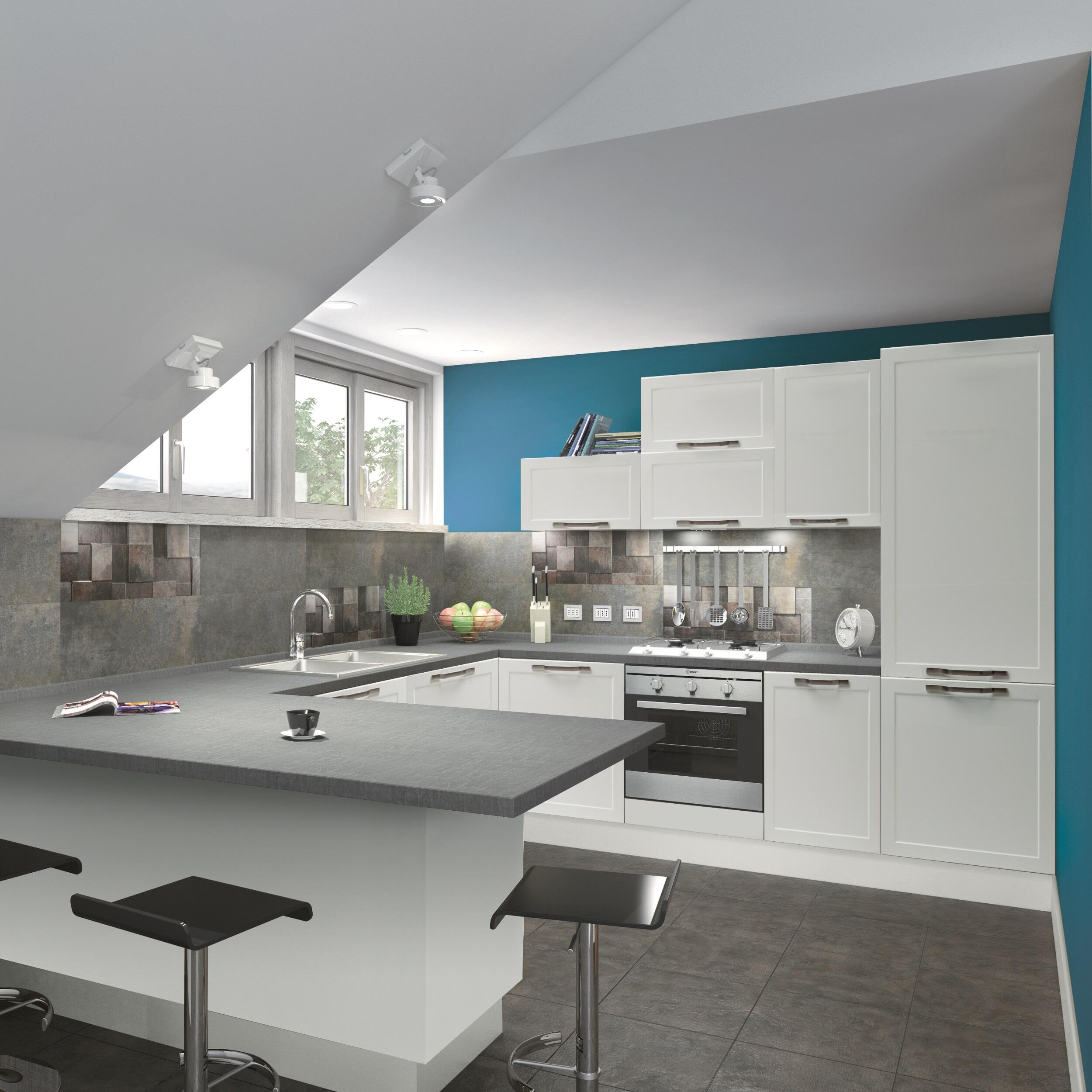 Lote de 2 puertas para mueble de cocina angular Delinia iD Newport blanco mate Alt 76.8 x An 29.7 cm - 3