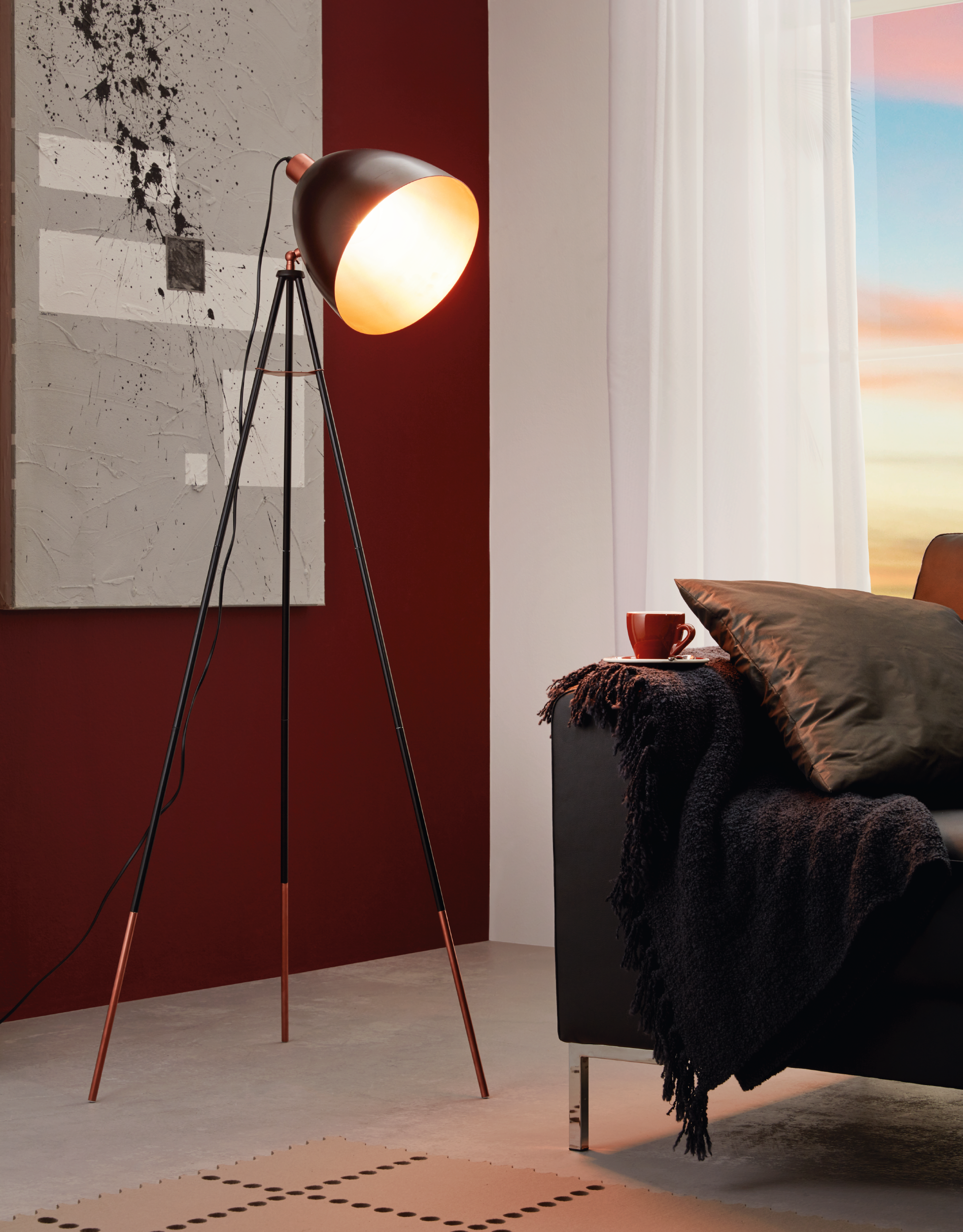 Lampada da terra Chester in acciaio, H 135.5 cm, E27 MAX60W EGLO - 2