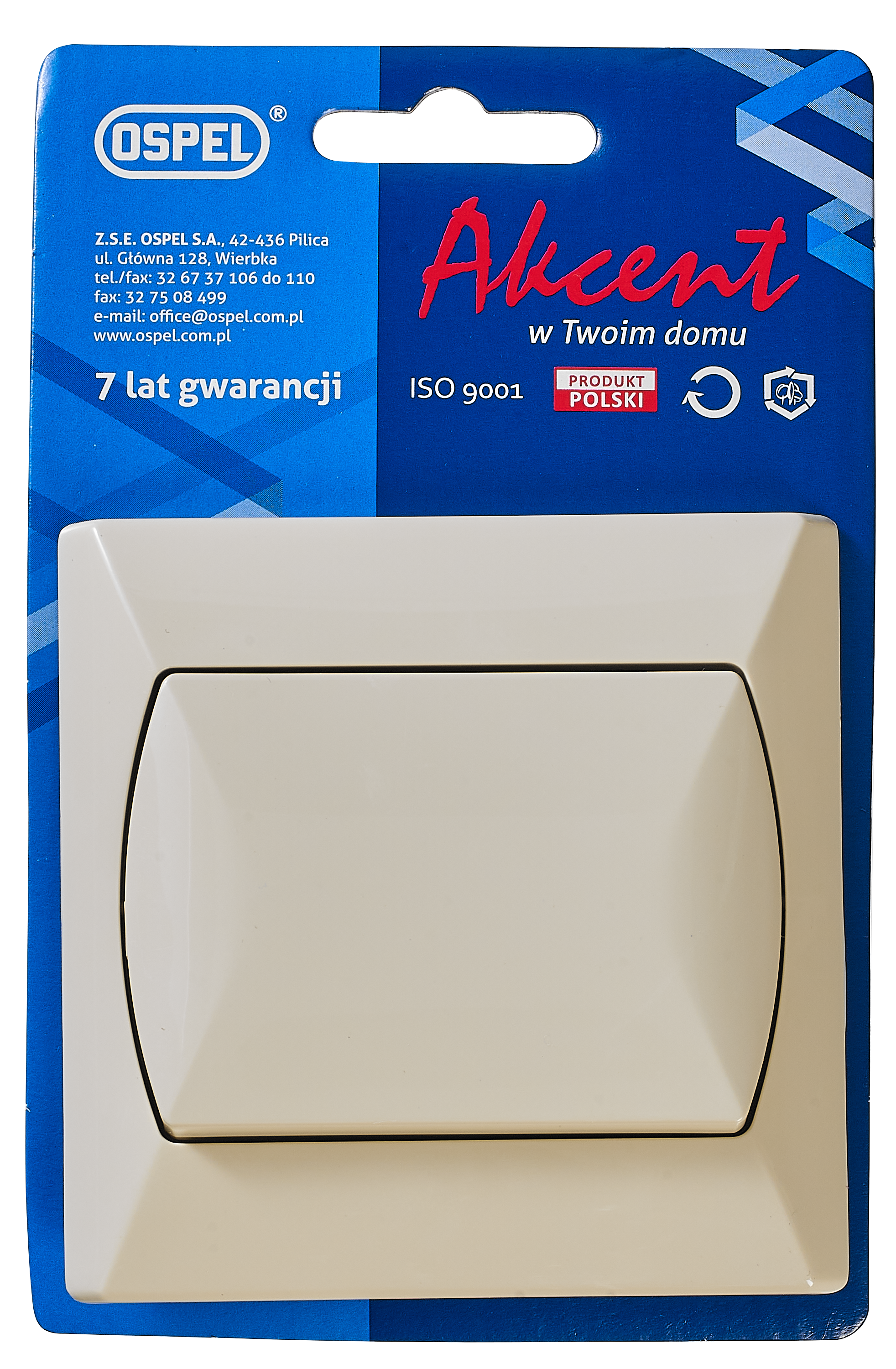 Włącznik pojedynczy AKCENT Krem OSPEL - 5