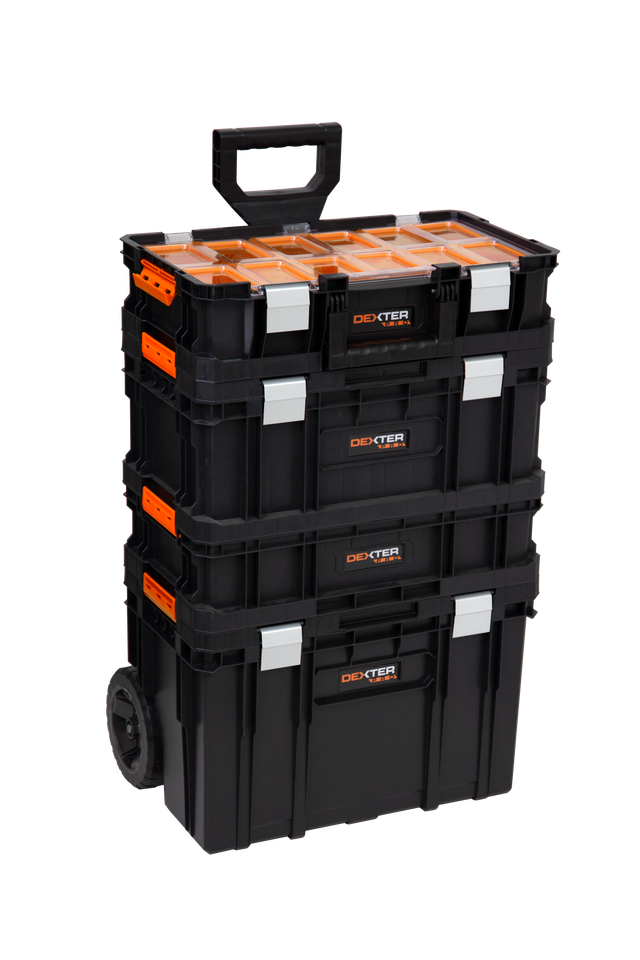 Modularny zestaw skrzyń narzędziowych na kołach 39 x 53.5 x 82 cm Dexter PRO
