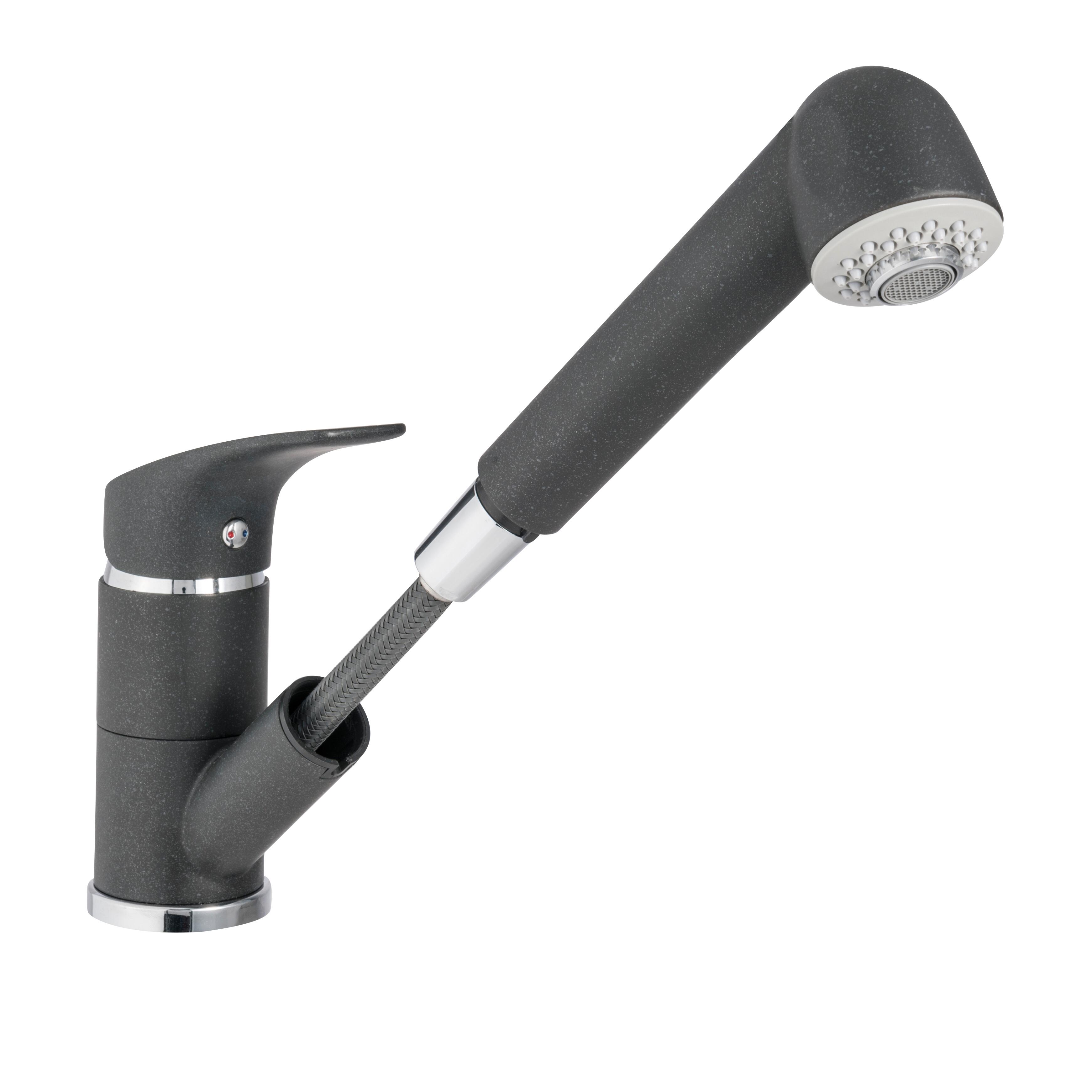 Rubinetto da cucina con doccetta diagonale Joel antracite spazzolato opaco DELINIA - 5