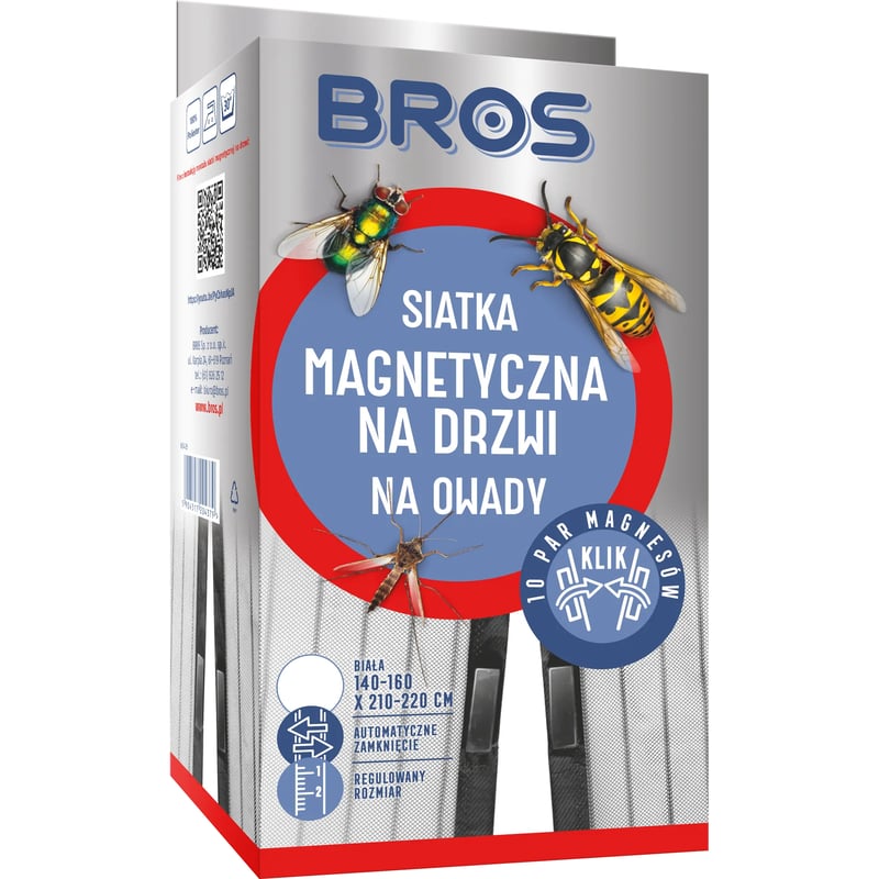 Moskitiera na drzwi 160x220 cm Biała Bros