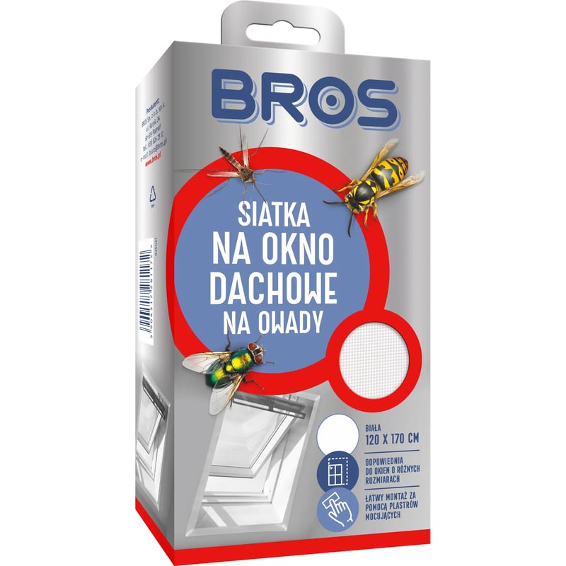 Moskitiera na okno dachowe 120x170 cm Biała Bros