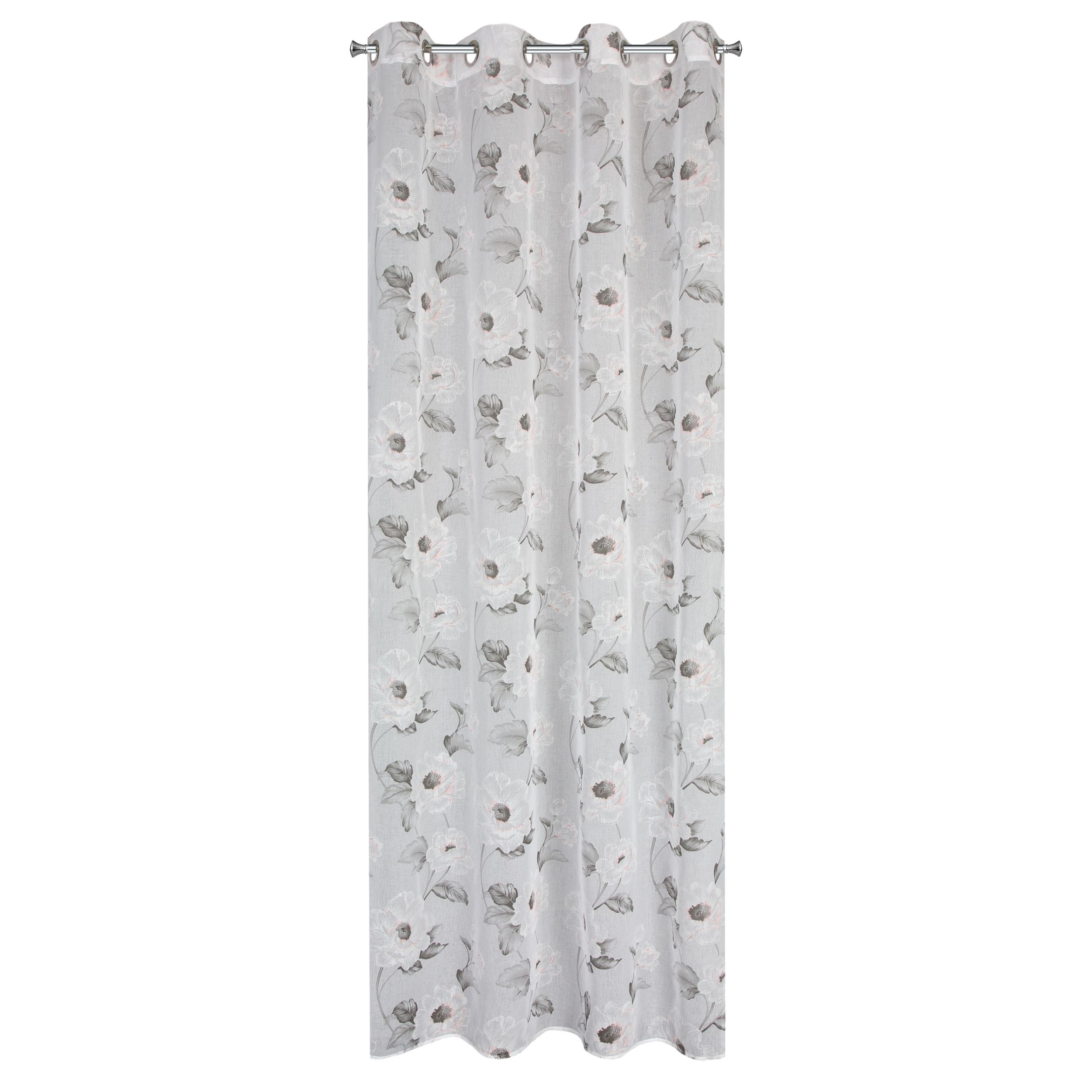 Firana na przelotkach Bessy 140 x 250 cm biało-szara