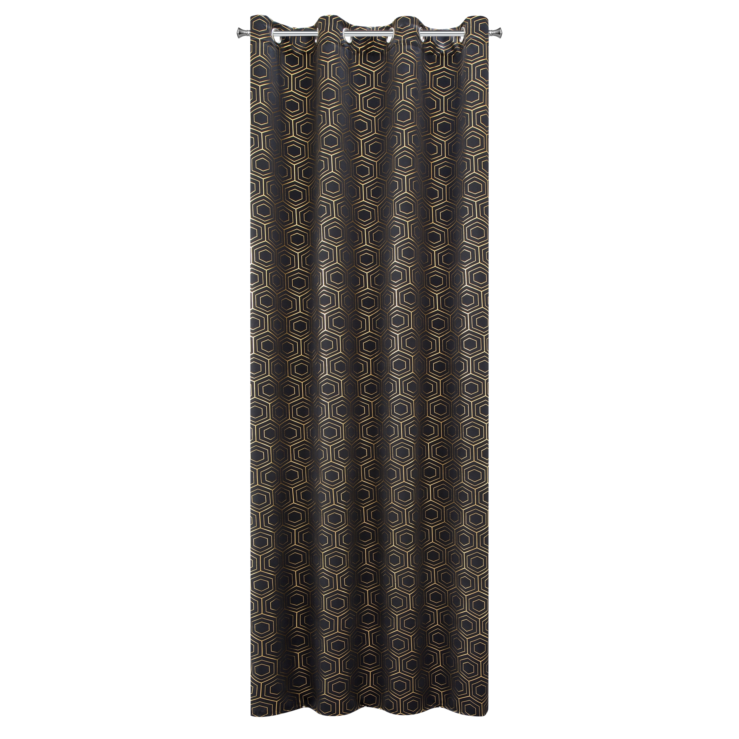 Zasłona zaciemniająca Kaja czarna 135 x 250 cm na przelotkach