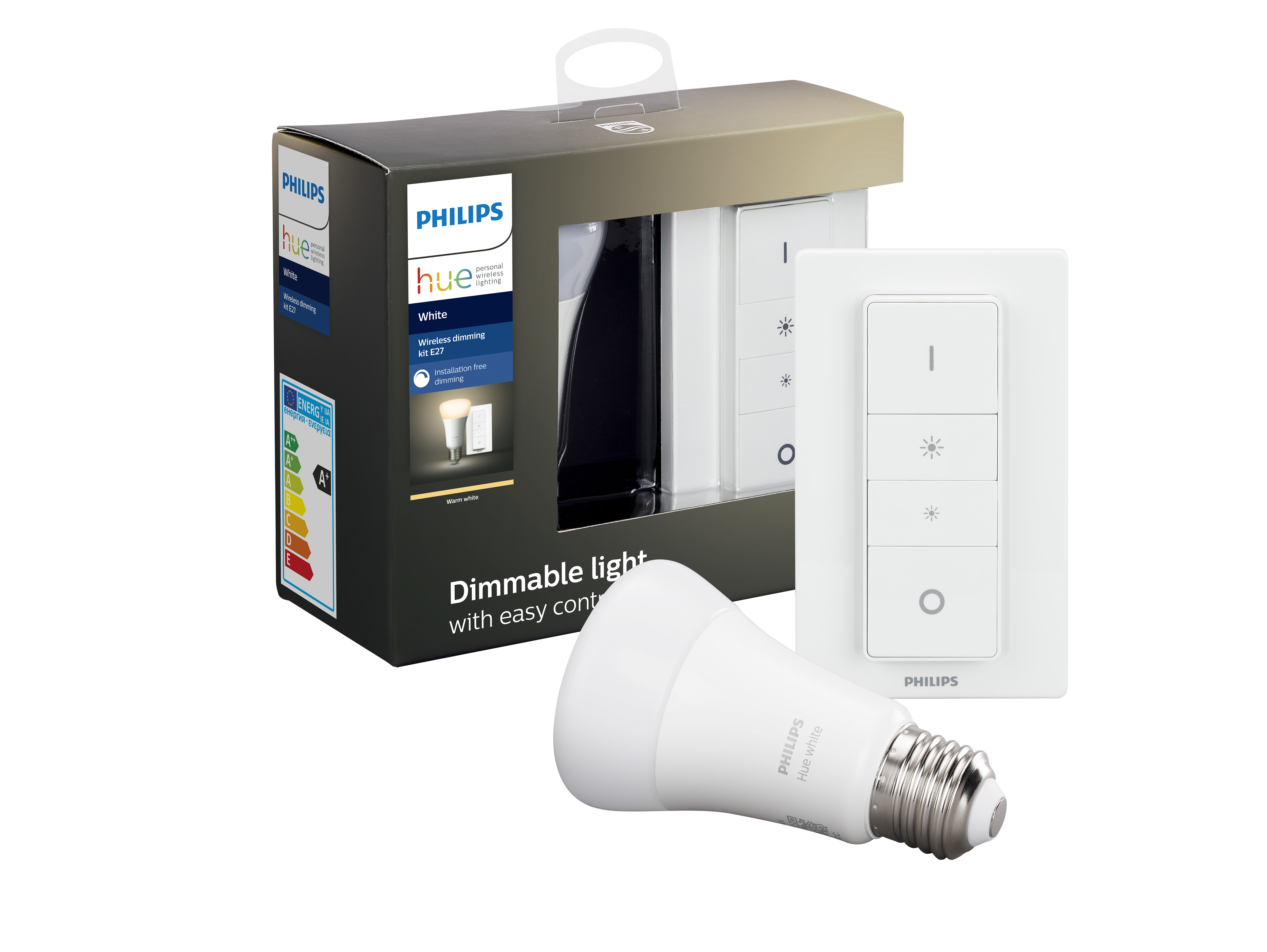 Lampadina HUE WHITE BLUETOOTH + TELECOMANDO, LED, E27 goccia, opaco, luce calda, 9W= 806 LM classe energetica A dimmerabile, PHILIPS HUE - 2