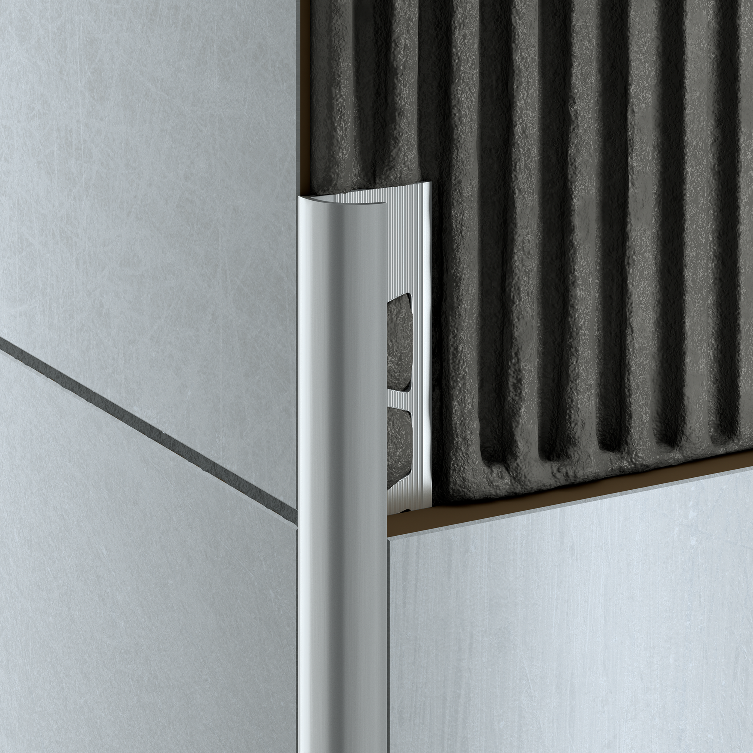 Profil do glazury zewnętrzny półokrągły PVC 12 mm / 2.5 m Srebrny Standers - 4