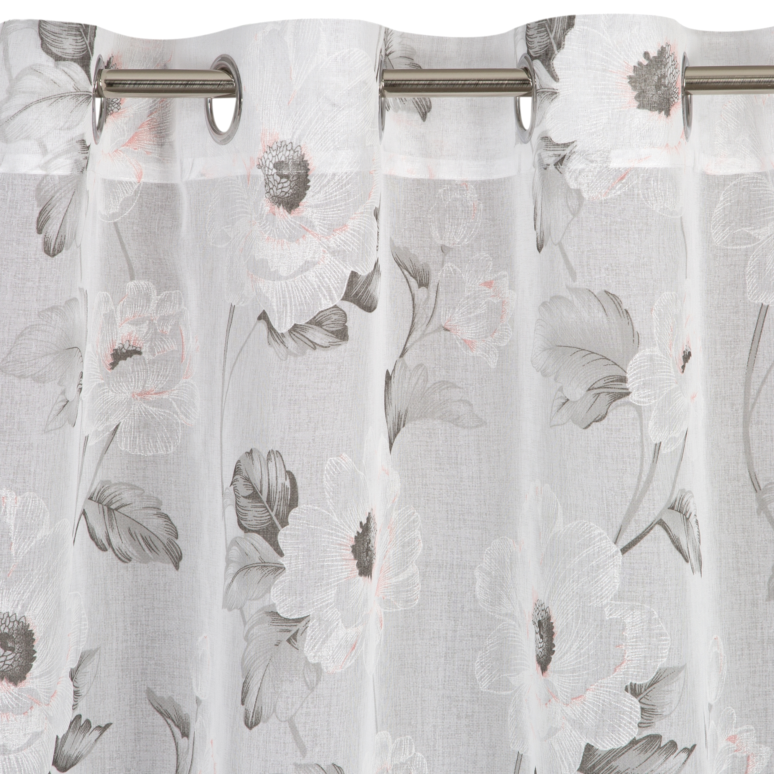 Firana na przelotkach Bessy 140 x 250 cm biało-szara - 3