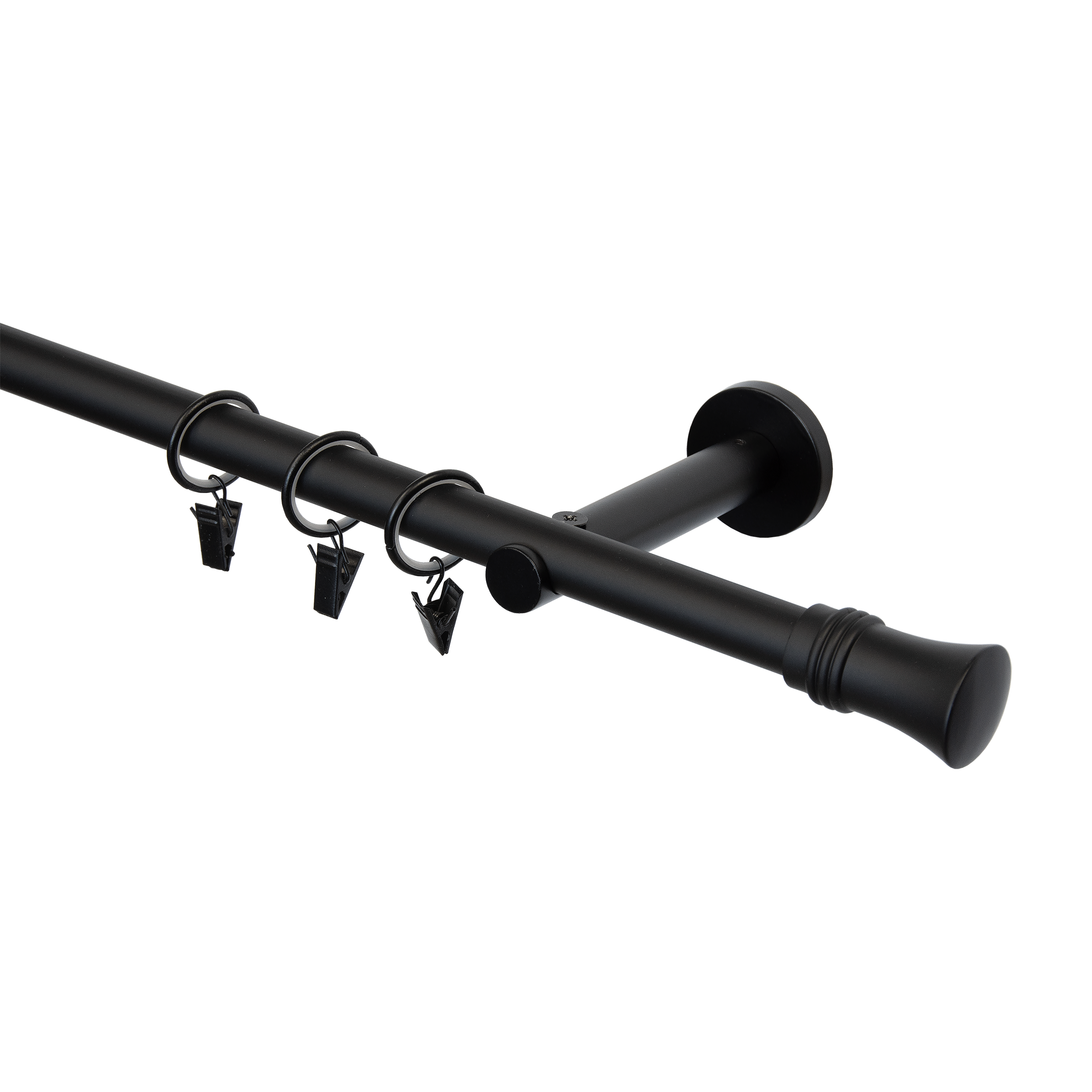 Karnisz Capri 240 cm pojedynczy czarny mat 19 mm Inspire
