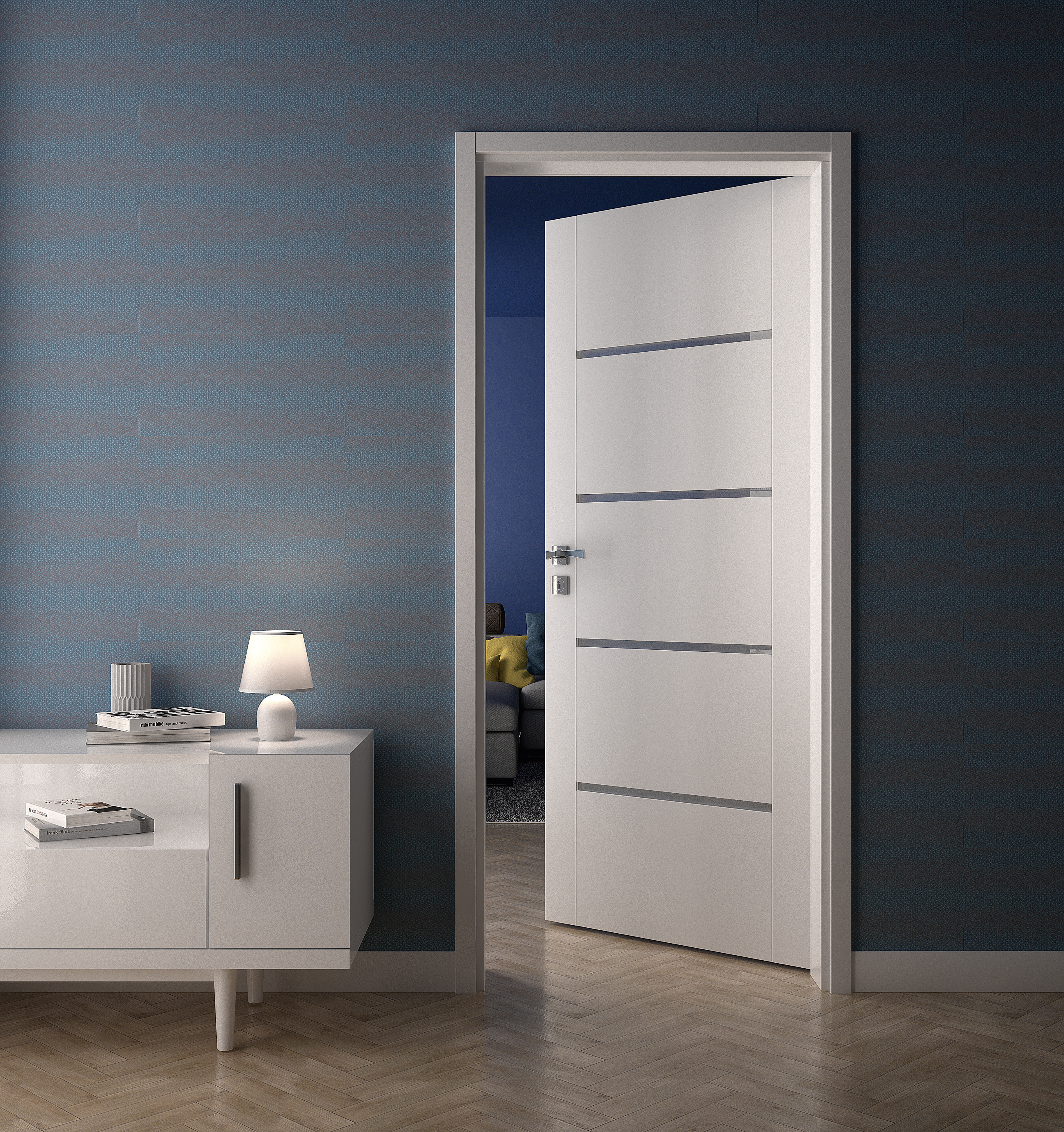 Drzwi wewnętrzne pokojowe Nox Biały PP 80 Prawe Artens - 2