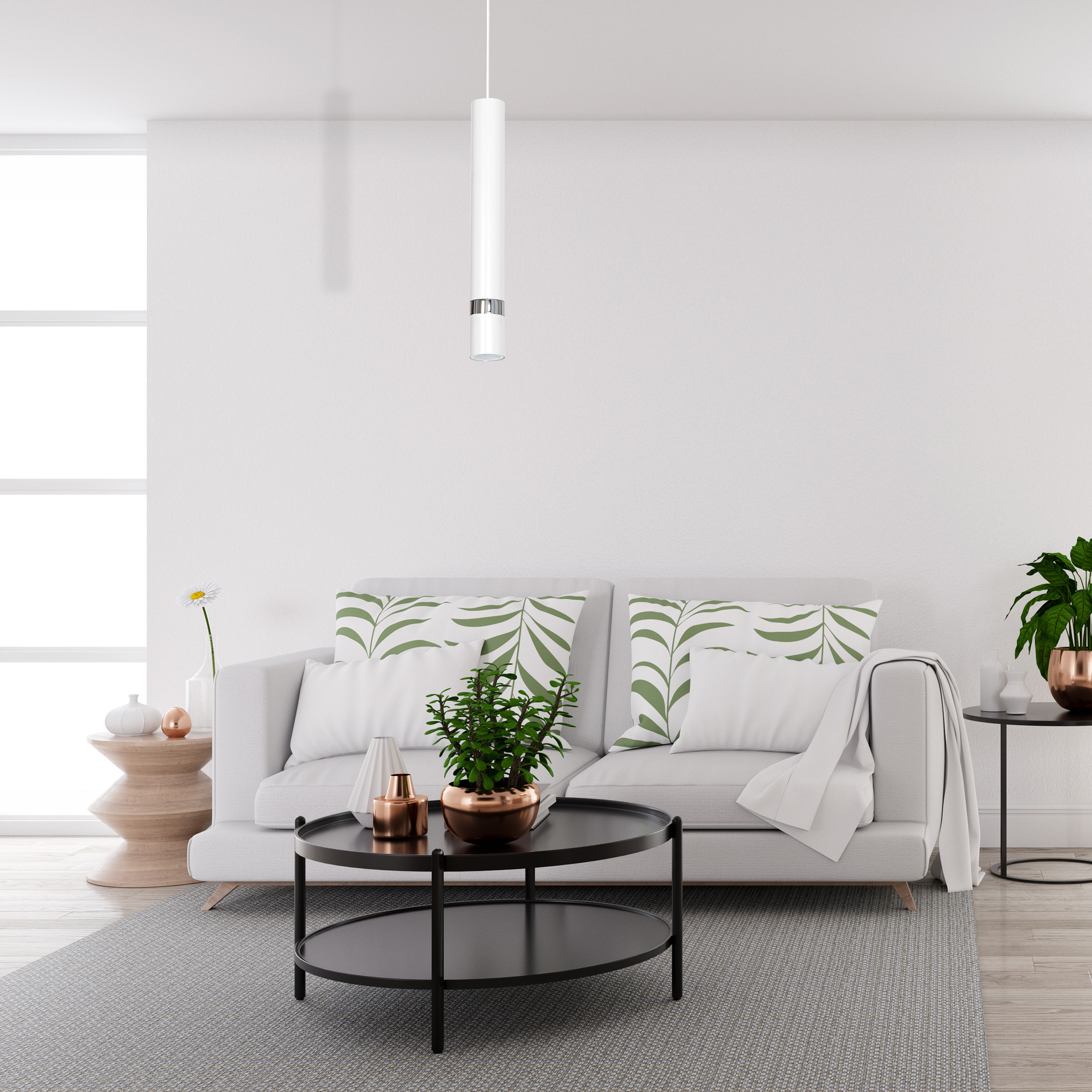 Lampa wisząca Joker biało-srebrna GU10 Milagro - 4