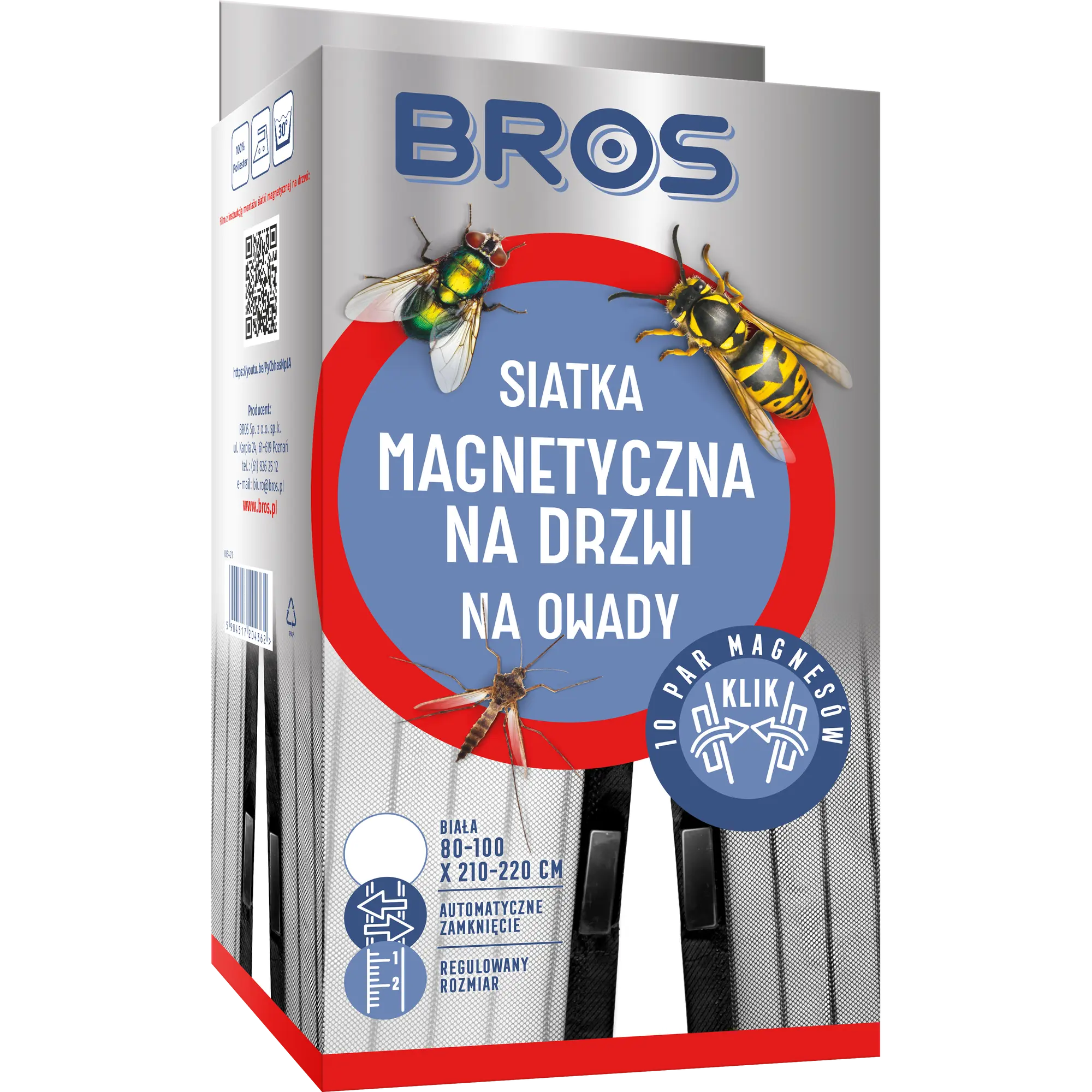 Moskitiera na drzwi 100x220 cm Biała Bros