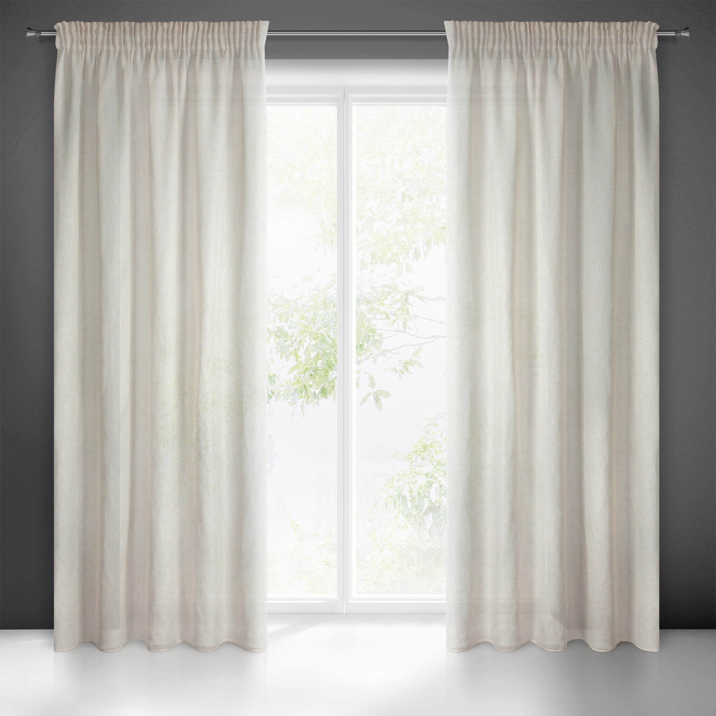 Firana na taśmie Celine 140 x 270 cm beżowa - 5