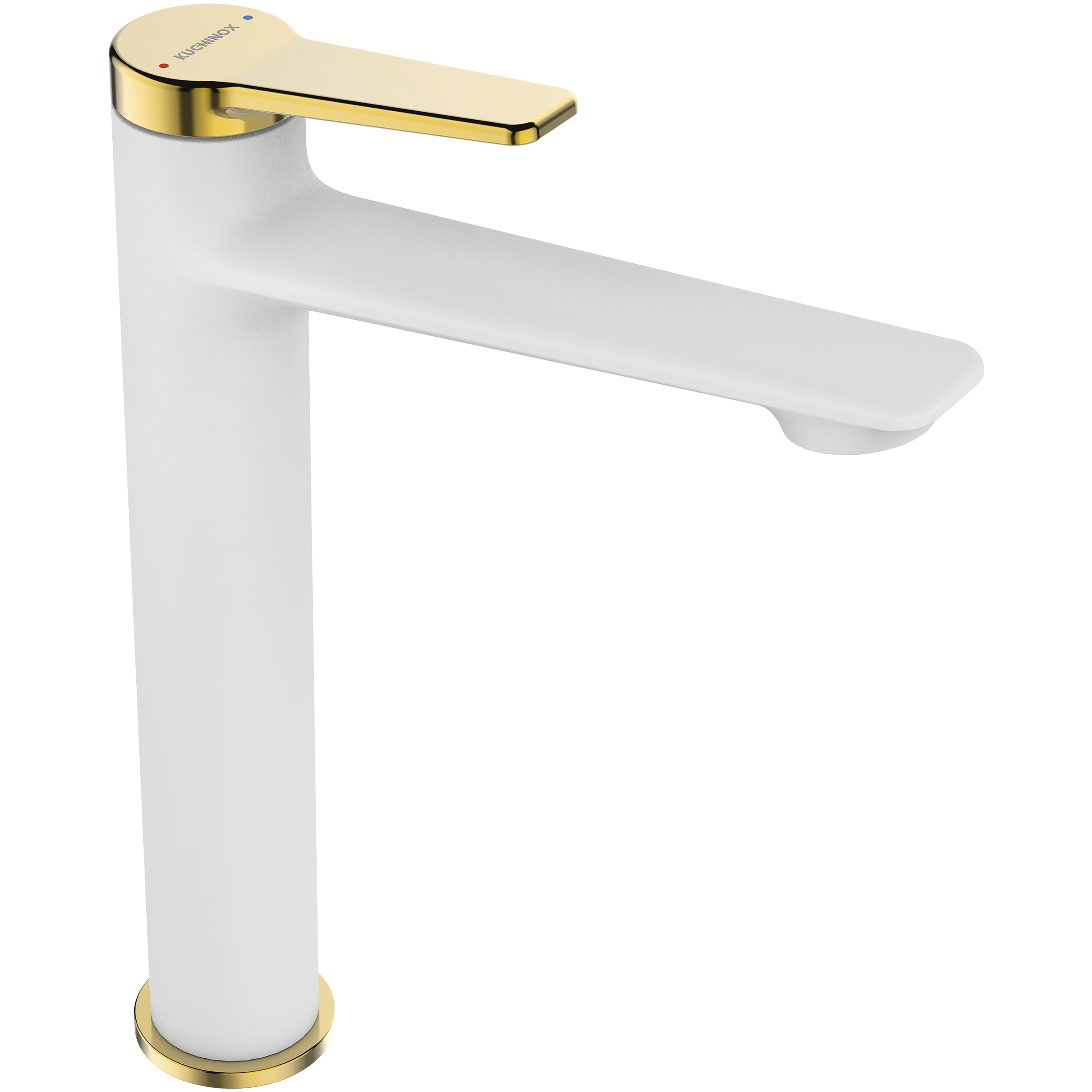 Bateria umywalkowa biała Alanis2 wysoka biało złota K/klik Kuchinox